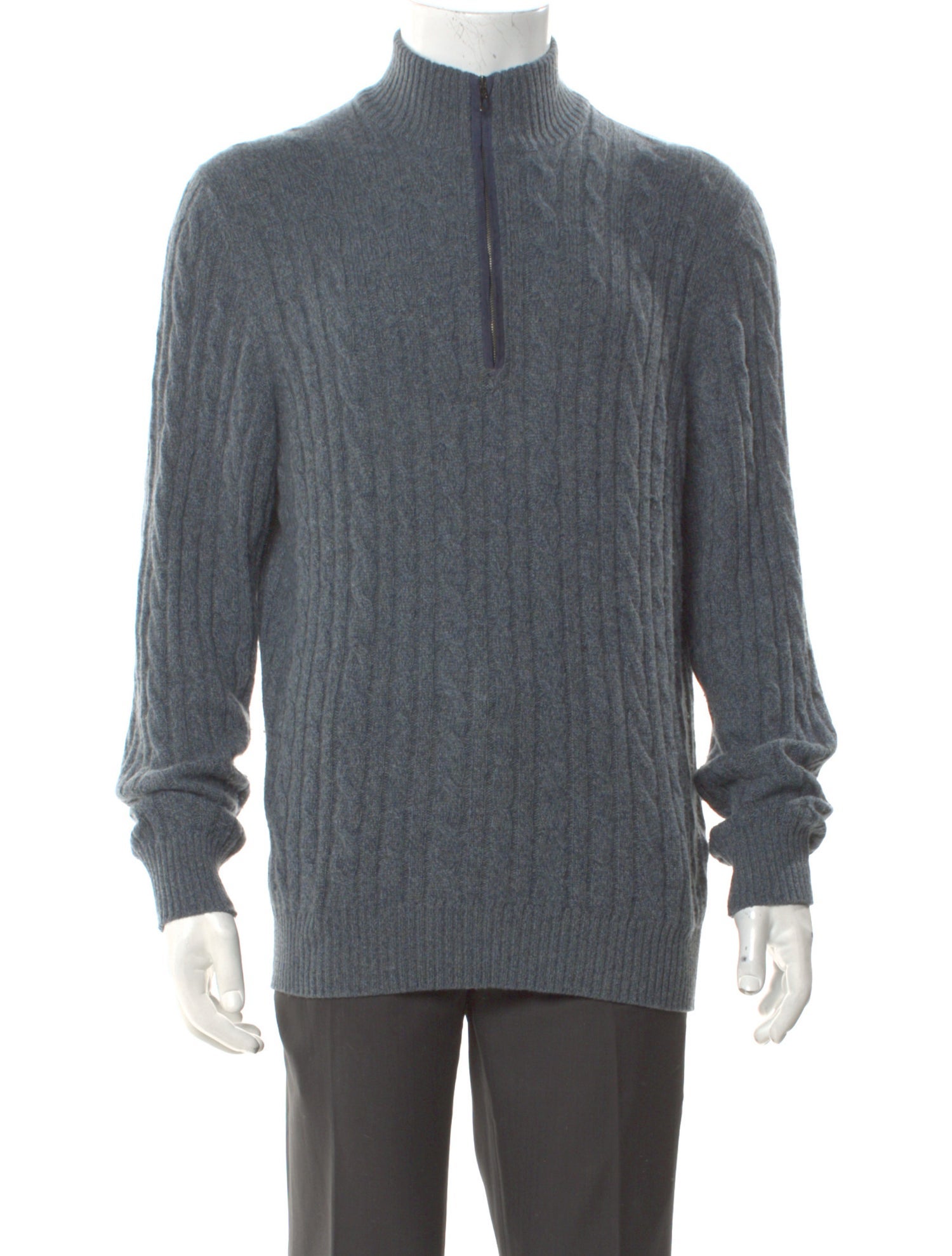 Loro Piana Cashmere Mock Neck Polo Sweater