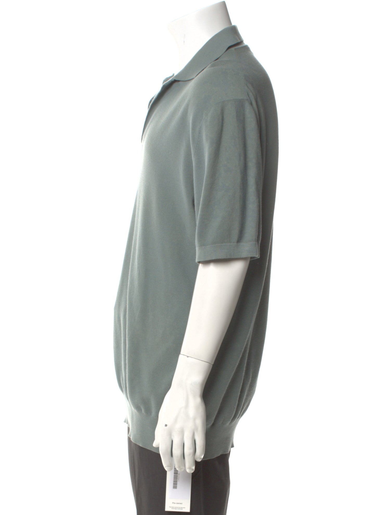 Loro Piana Mock Neck Short Sleeve Polo Sweater