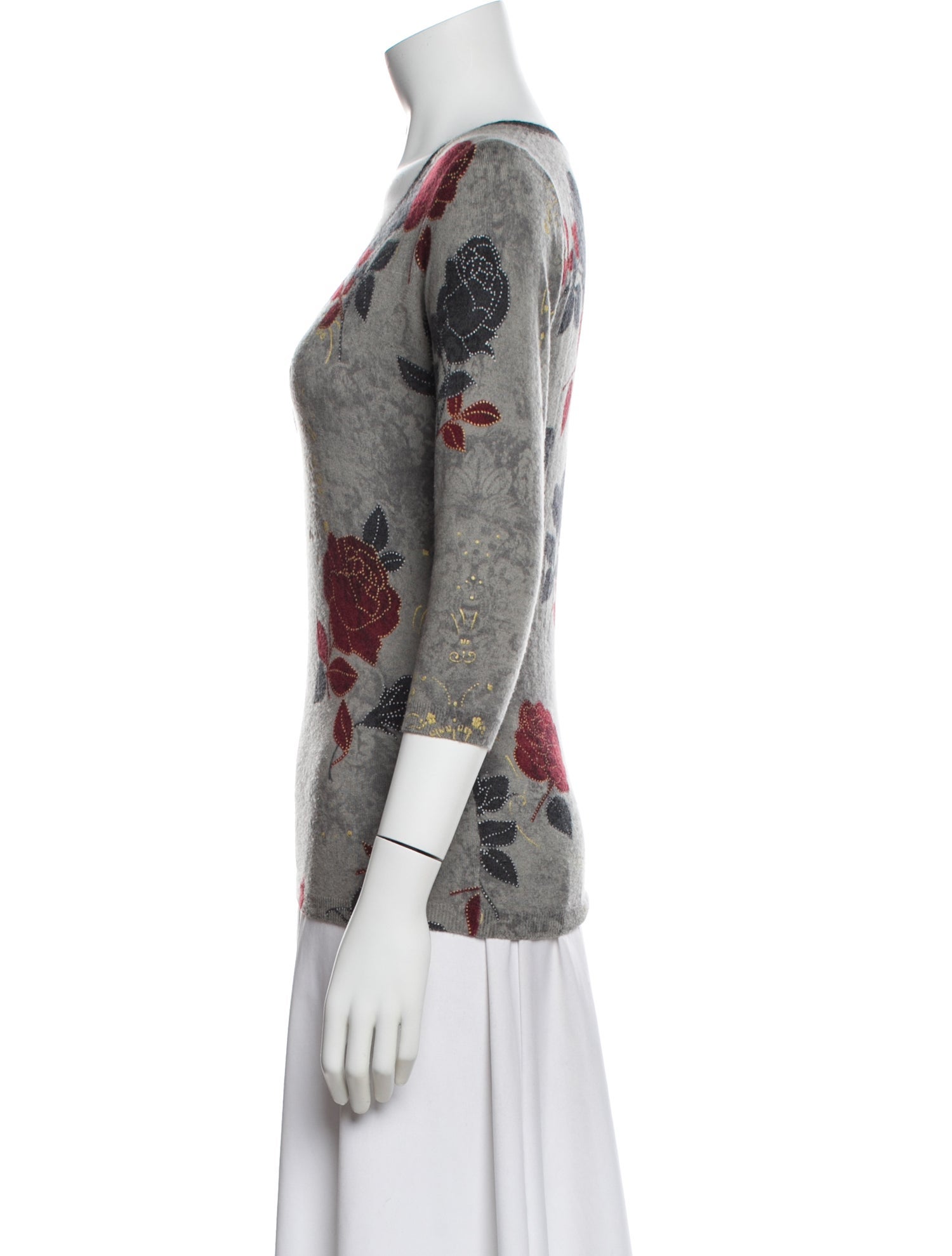 Loro Piana Cashmere Floral Print Sweater