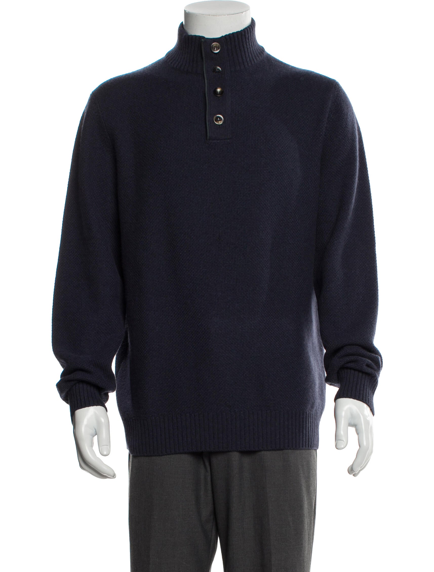 Loro Piana Baby Cashmere Turtleneck Polo Sweater