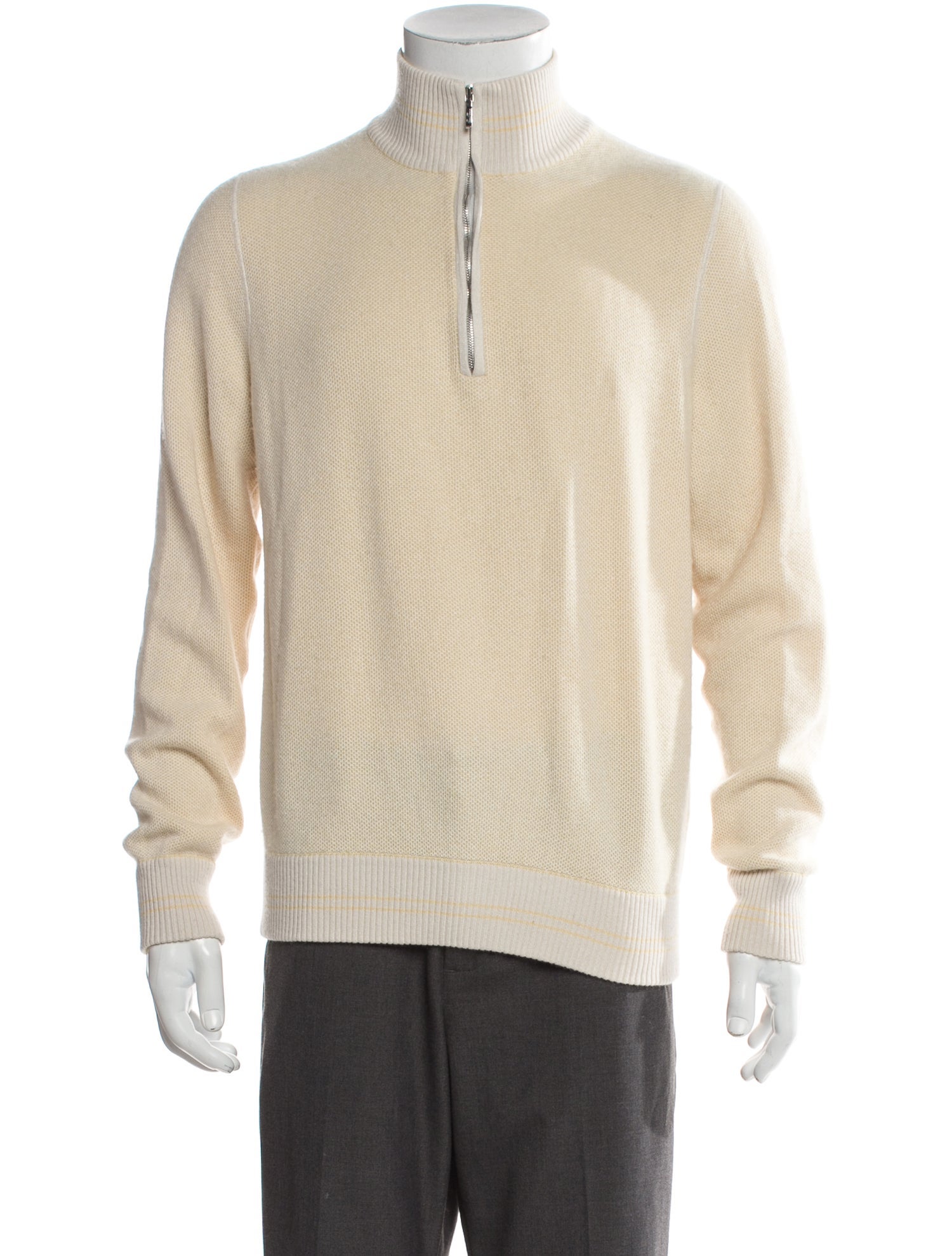 Loro Piana Silk Mock Neck Polo Sweater