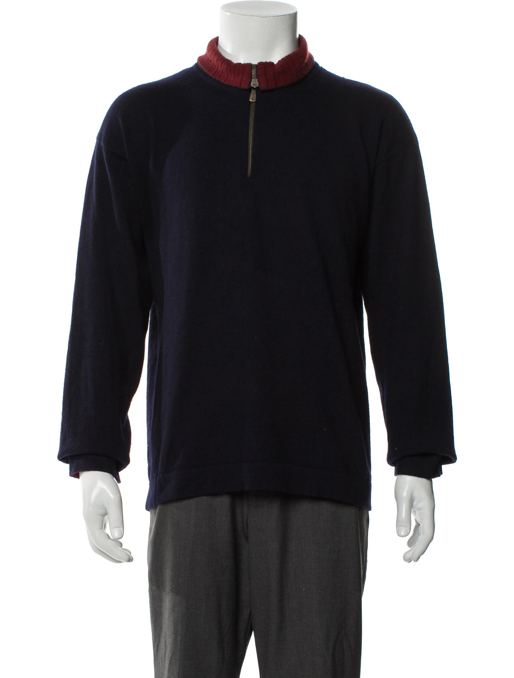 Loro Piana Cashmere Mock Neck Polo Sweater