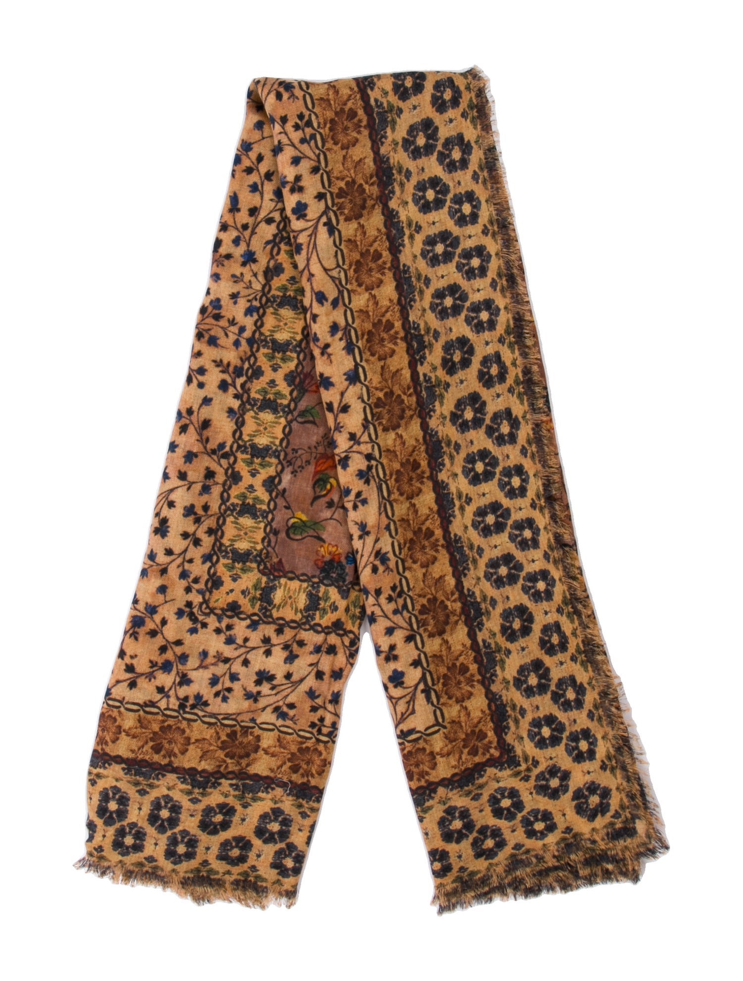 Loro Piana Wool Floral Print Scarf w/ Tags