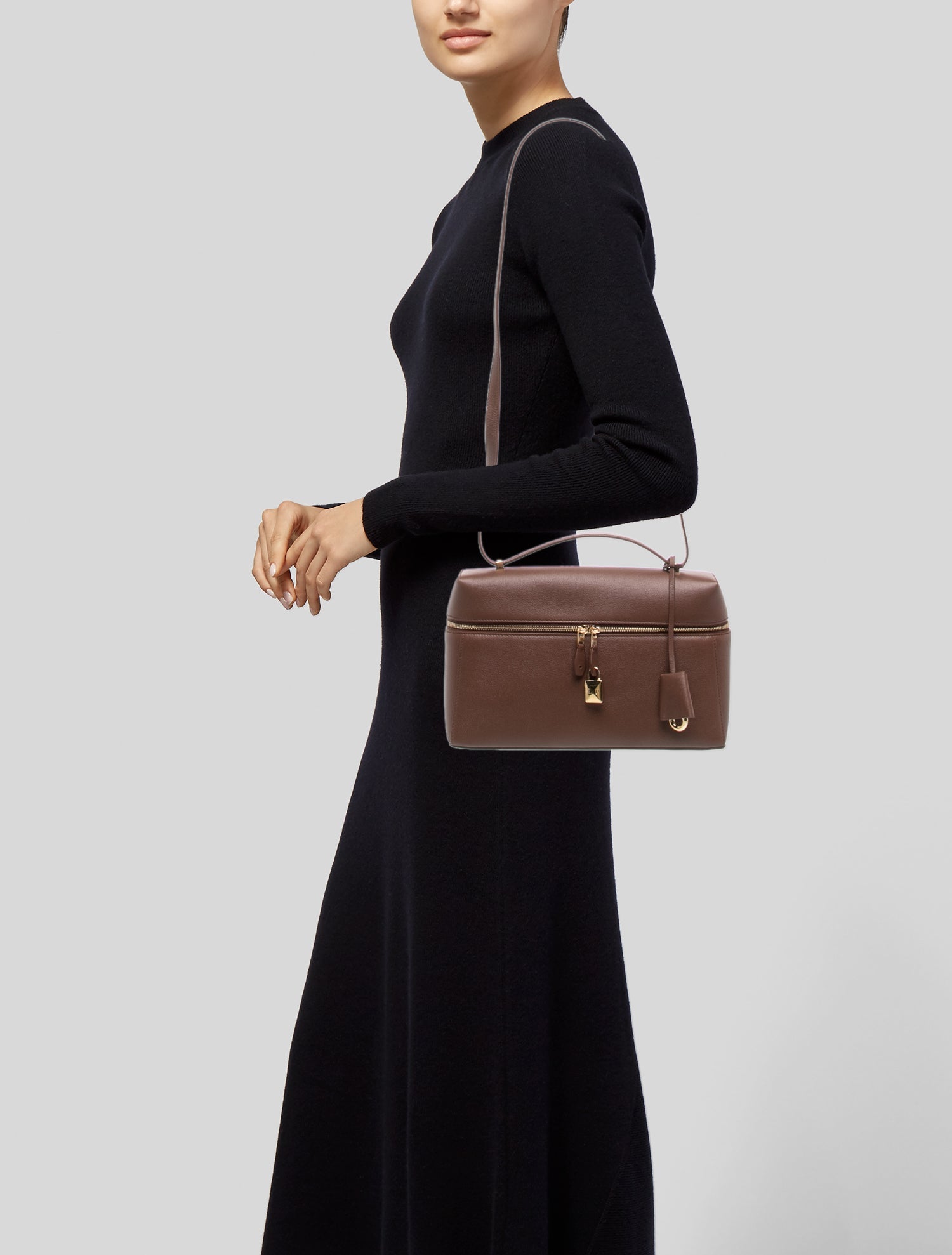 Loro Piana Calfskin Extra 27 w/ Tags - Brown Shoulder Bags