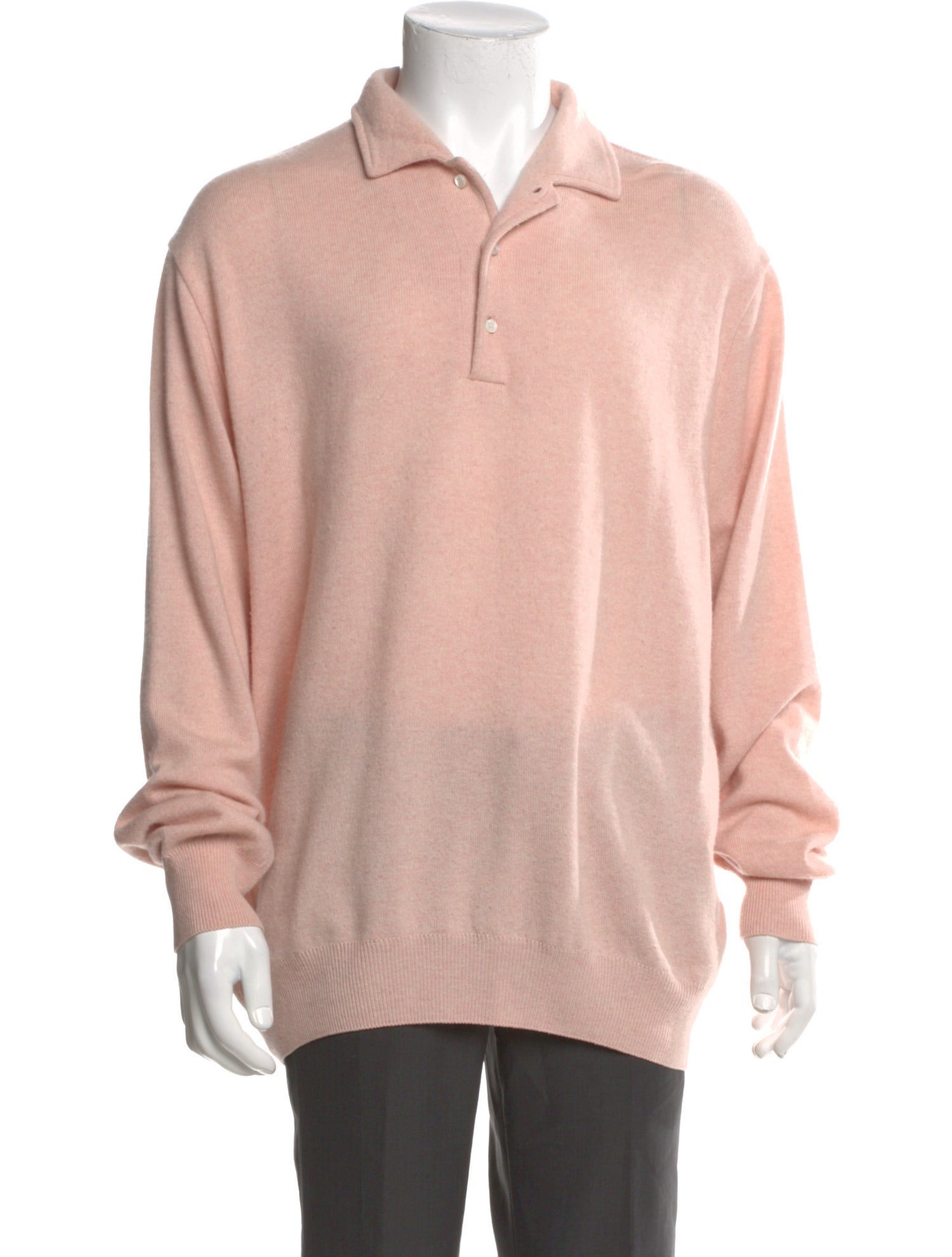 Loro Piana Cashmere Mock Neck Polo Sweater