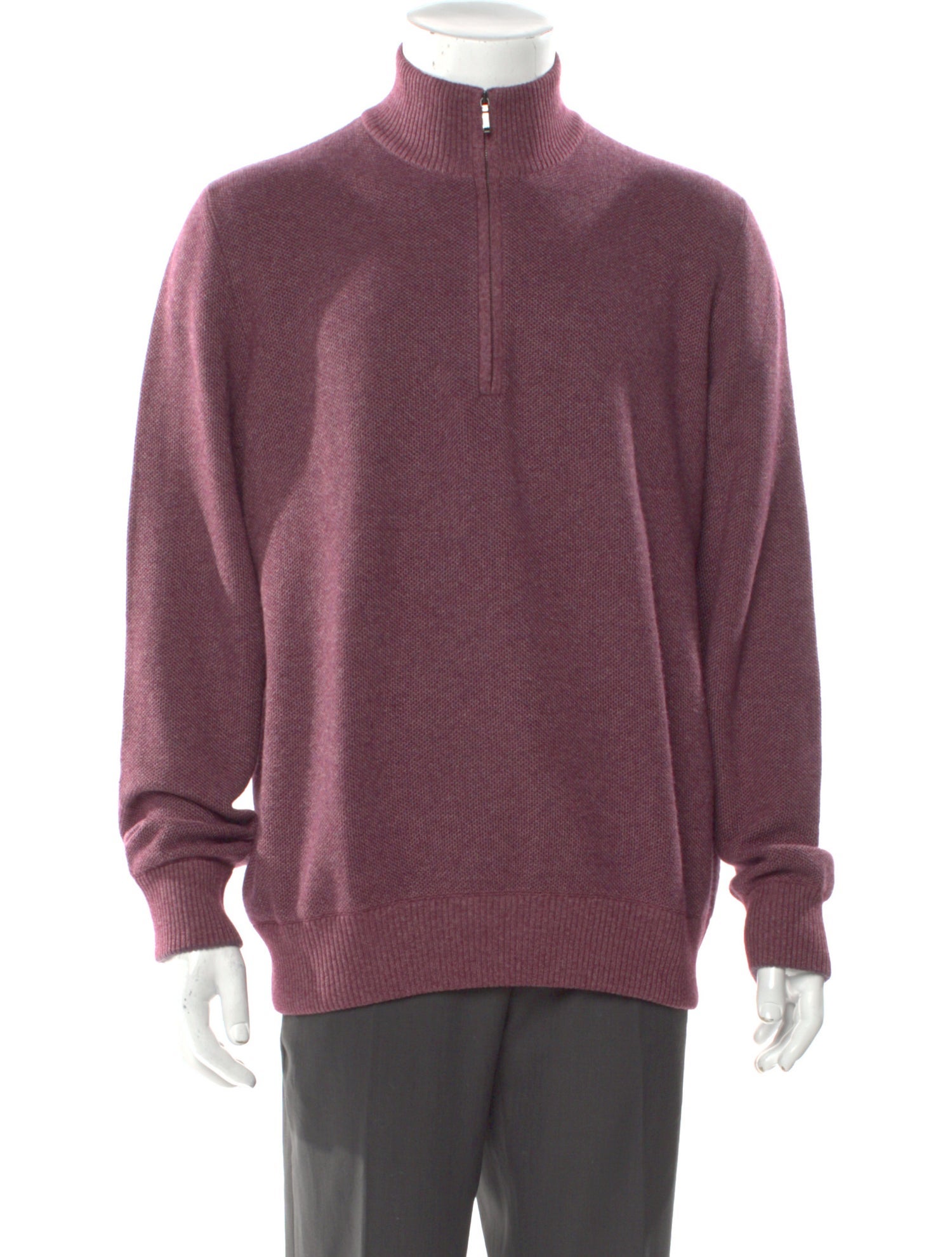 Loro Piana Cashmere Mock Neck Polo Sweater