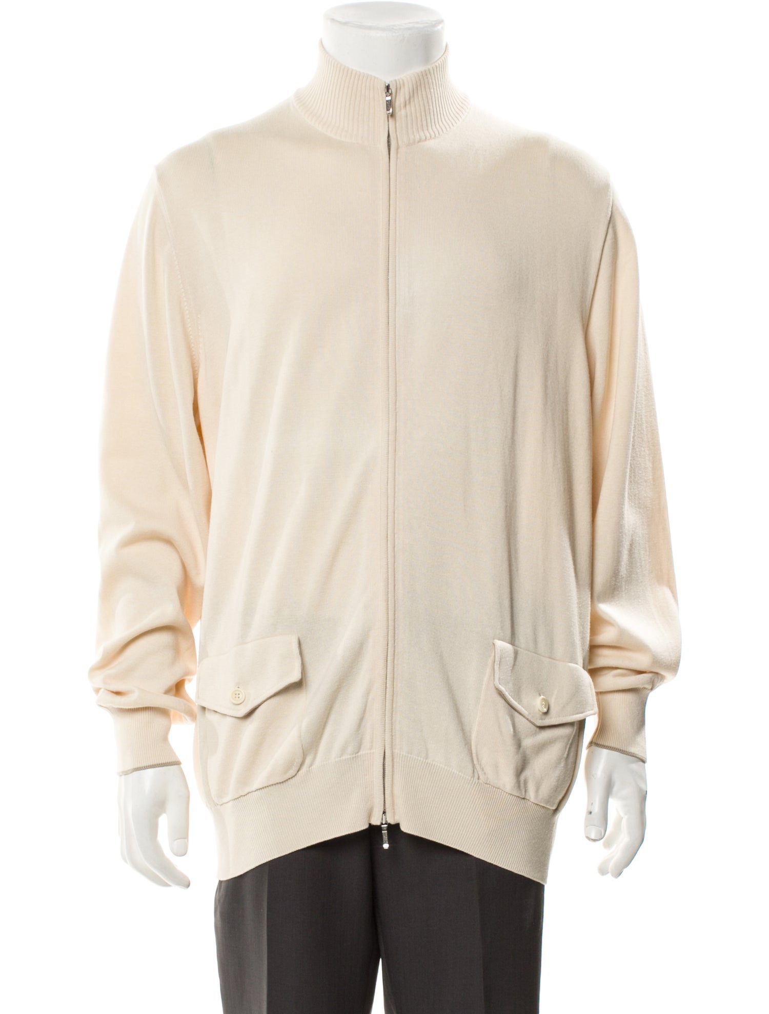 Loro Piana Mock Neck Long Sleeve Cardigan