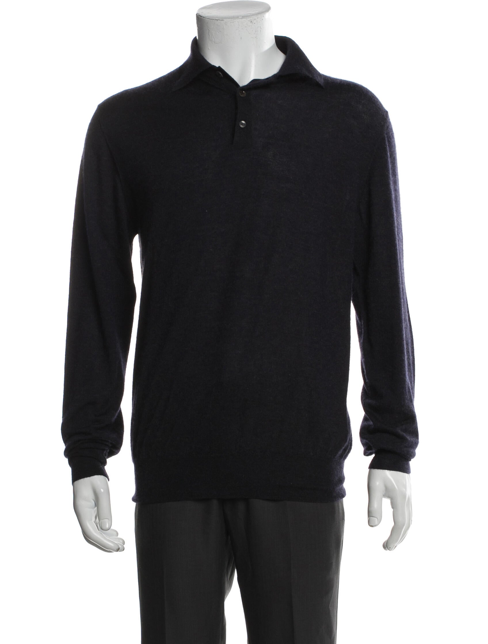 Loro Piana Cashmere Mock Neck Polo Sweater