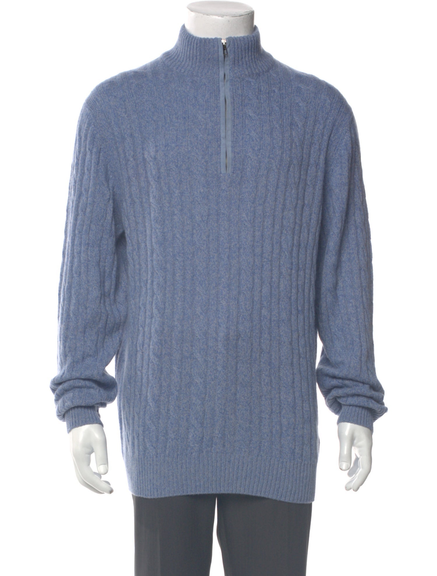 Loro Piana Treccia Baby Cashmere Polo Sweater