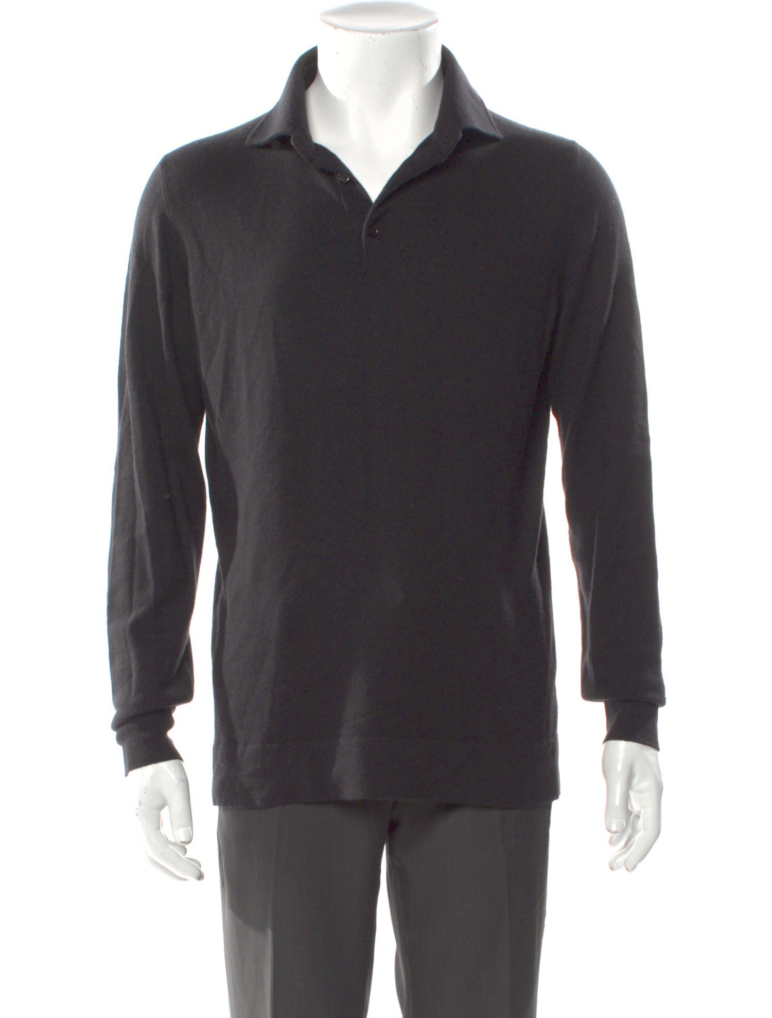 Loro Piana Cashmere Mock Neck Polo Sweater