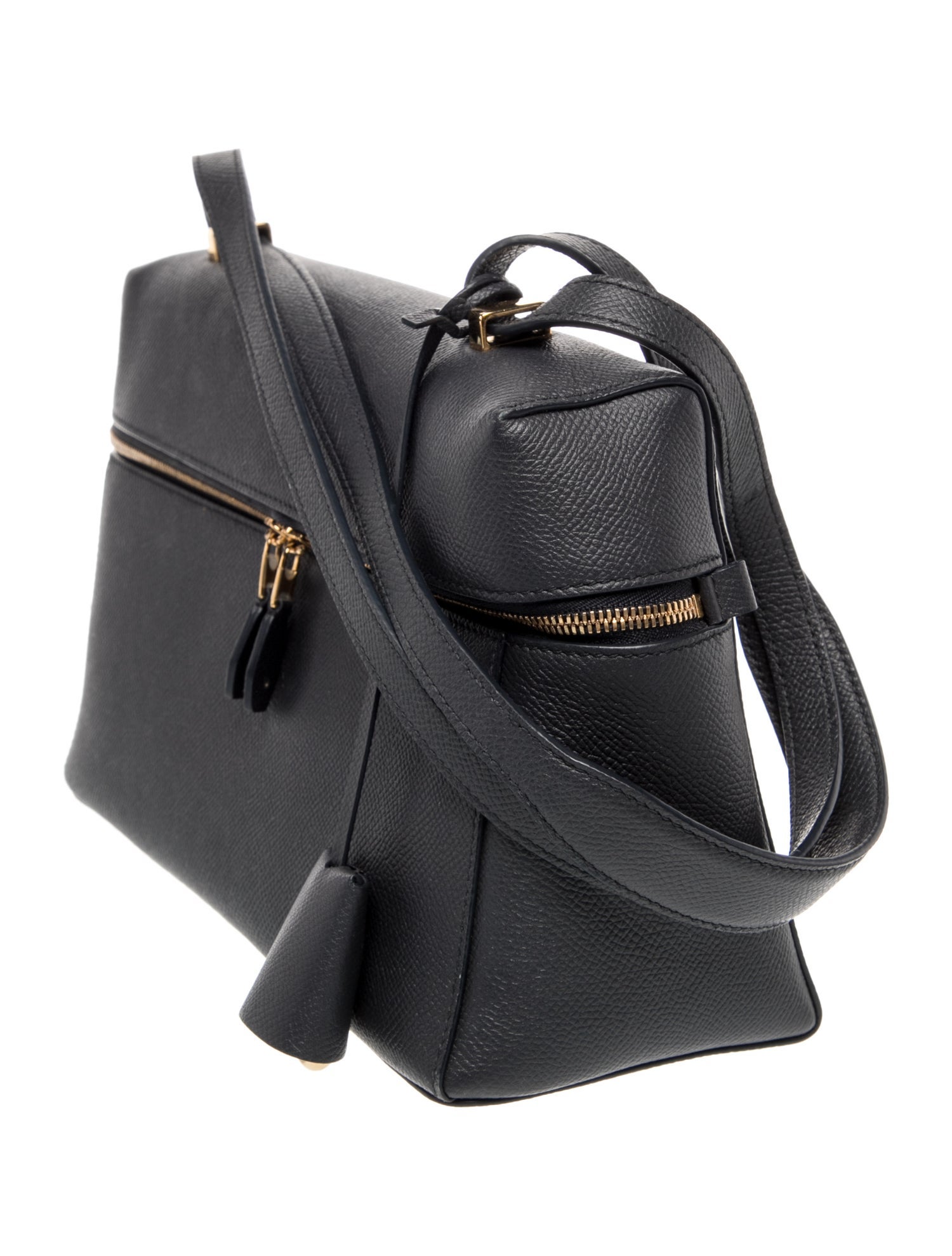Loro Piana Saffiano Leather Extra Pocket L 27 - Black Shoulder