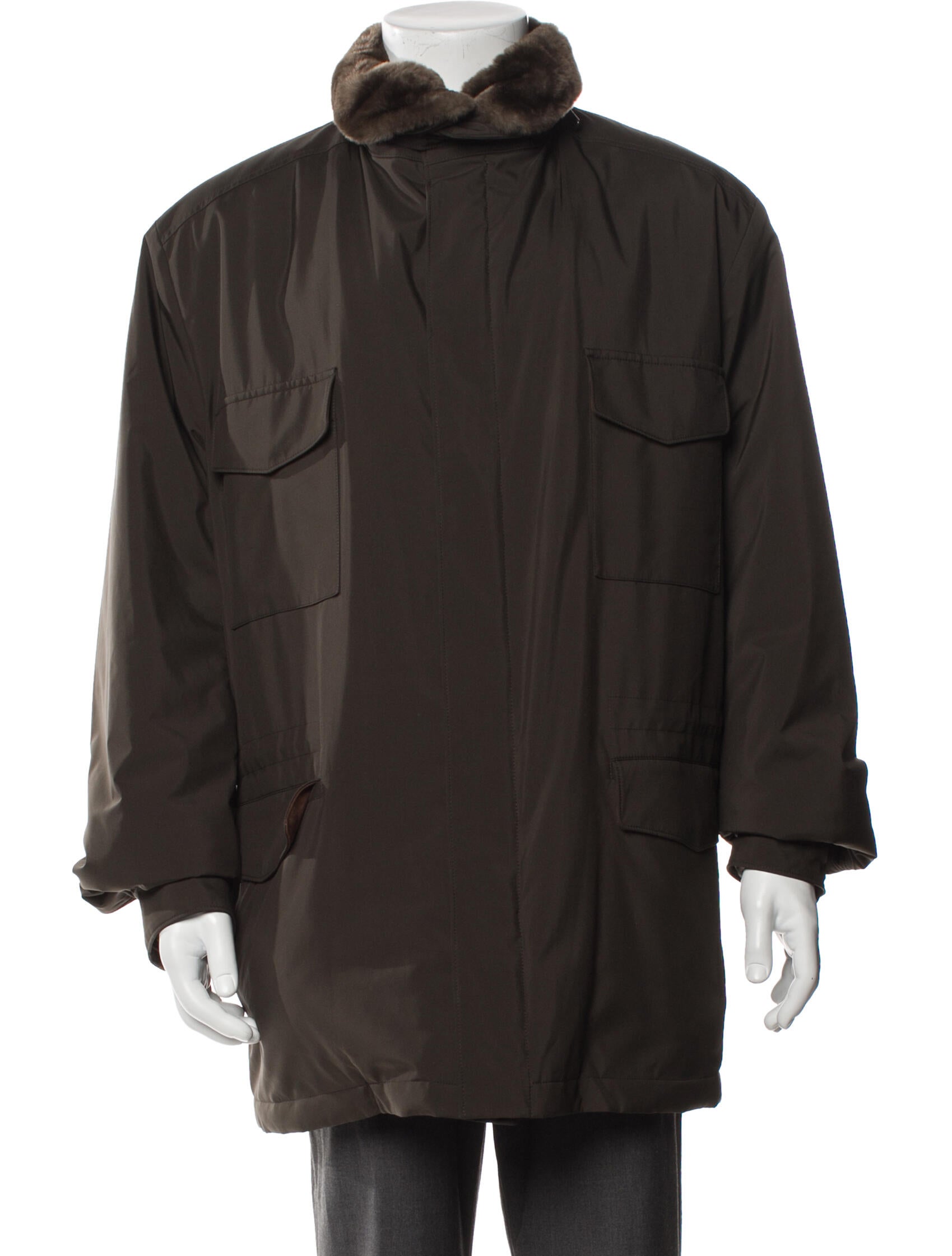 Loro Piana Nutria Fur Lined Storm System Traveller Parka