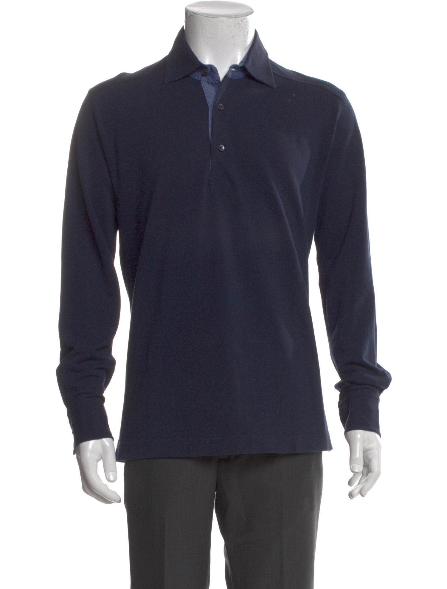 Loro Piana Crew Neck Long Sleeve Polo Shirt