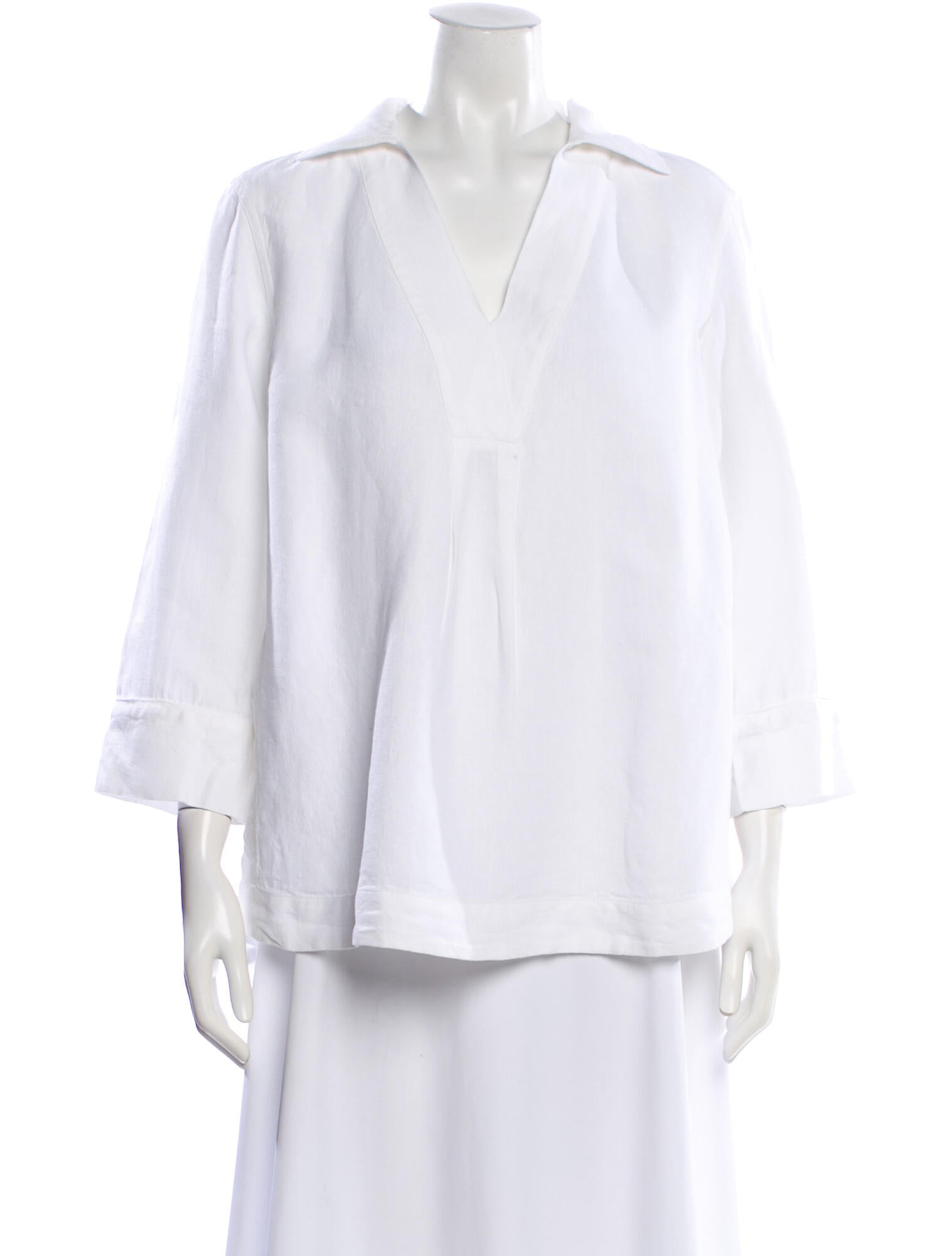 Loro Piana Linen Three-Quarter Sleeve Top