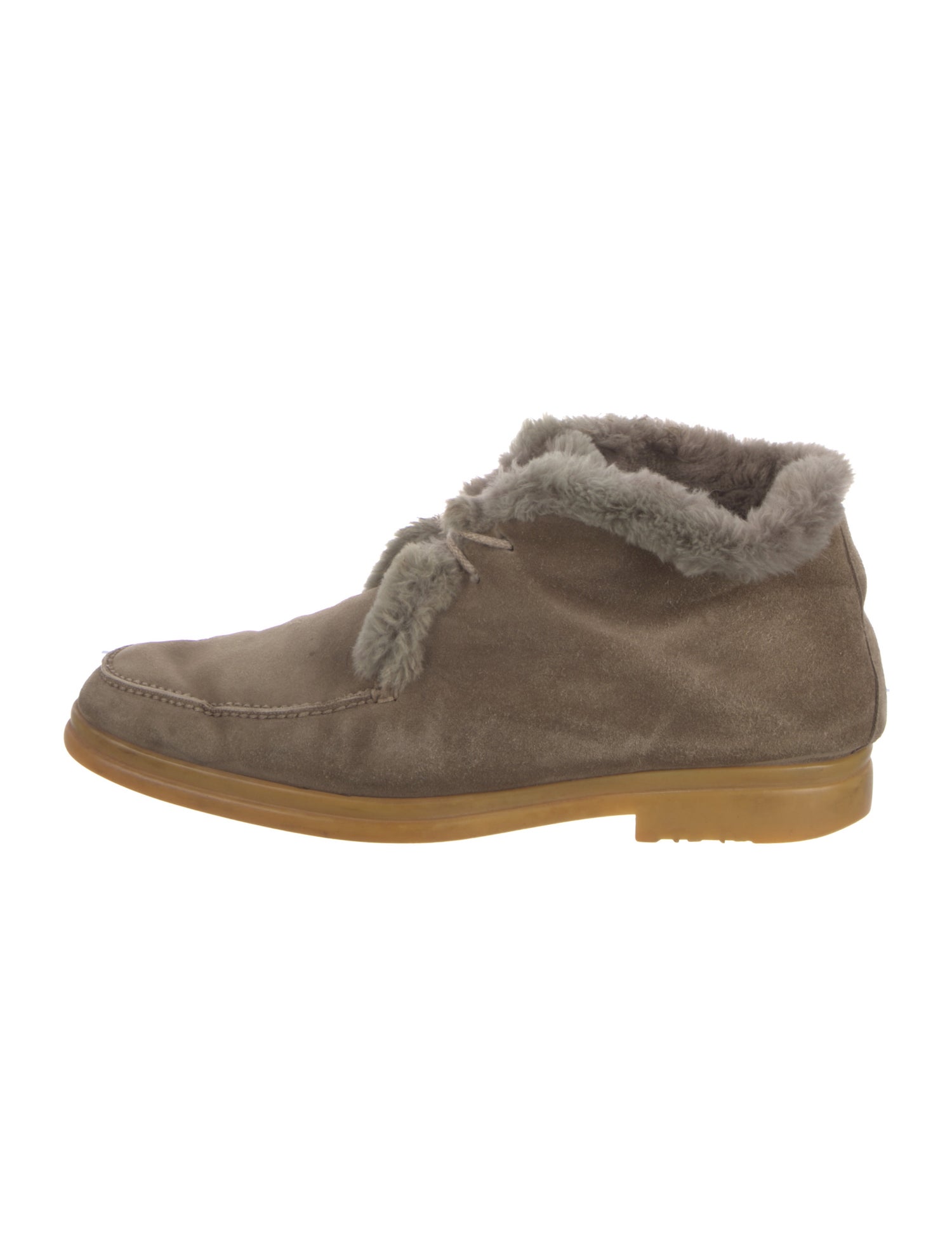 Loro Piana Open Walk Suede Lace-Up Boots