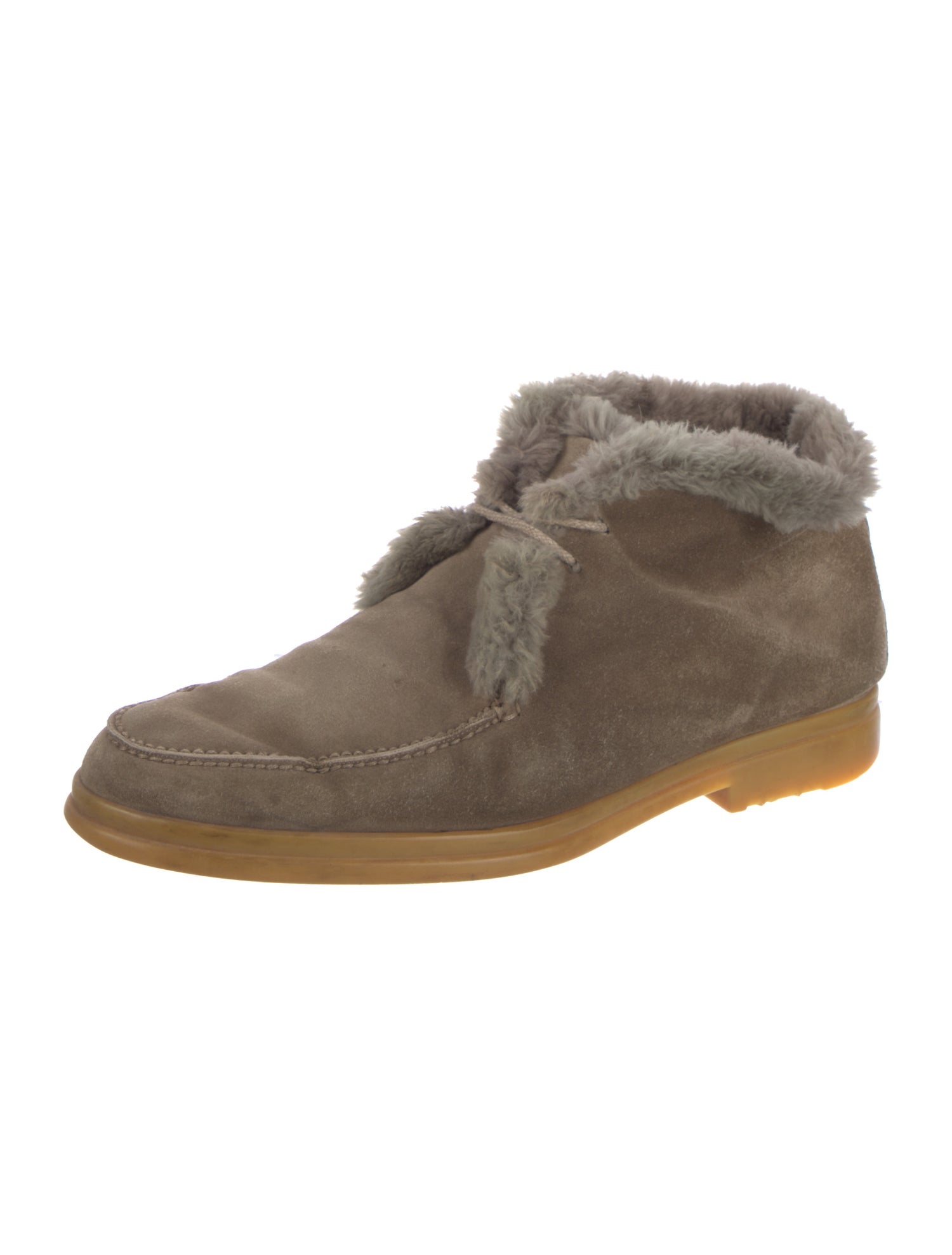 Loro Piana Open Walk Suede Lace-Up Boots