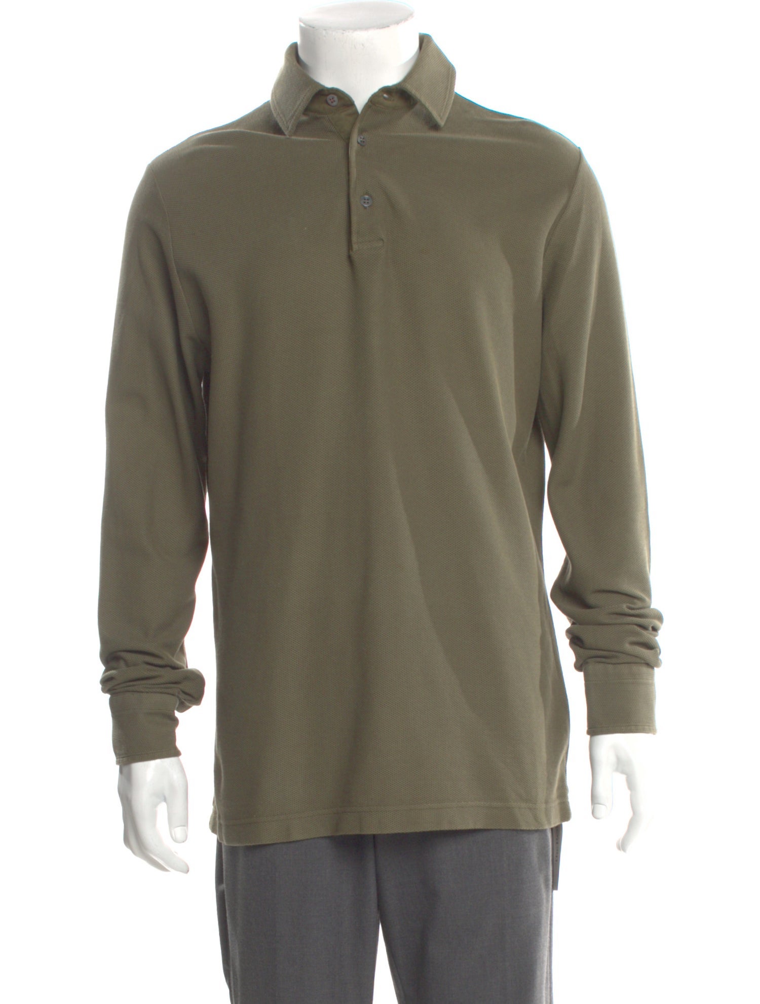 Loro Piana Collar Long Sleeve Polo Shirt