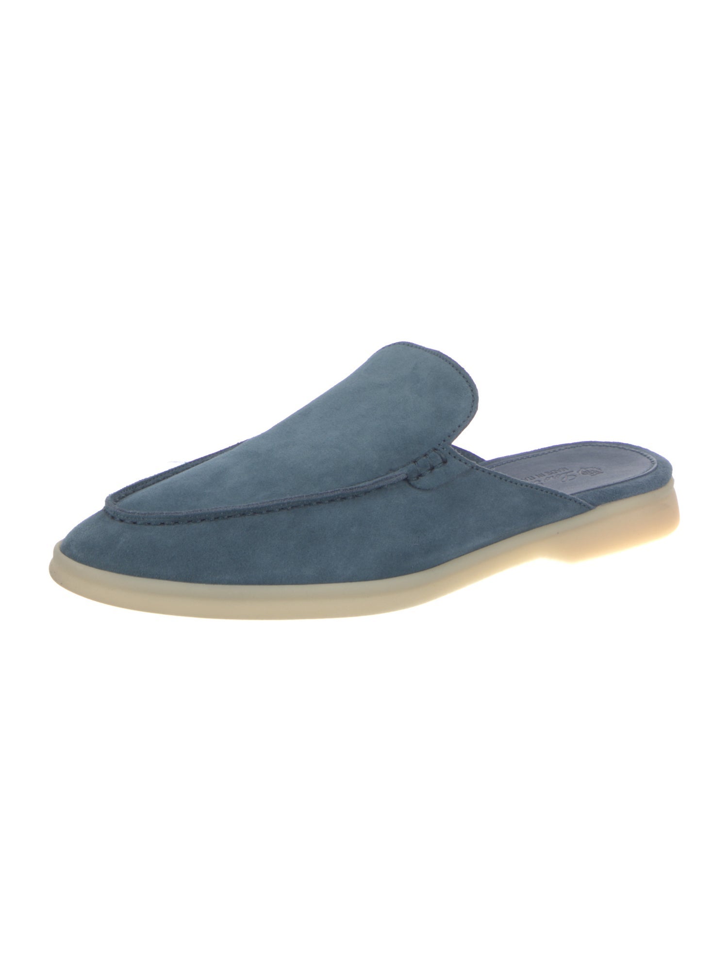 Loro Piana Babouche Walk Suede Slippers - Blue Loafers, Shoes