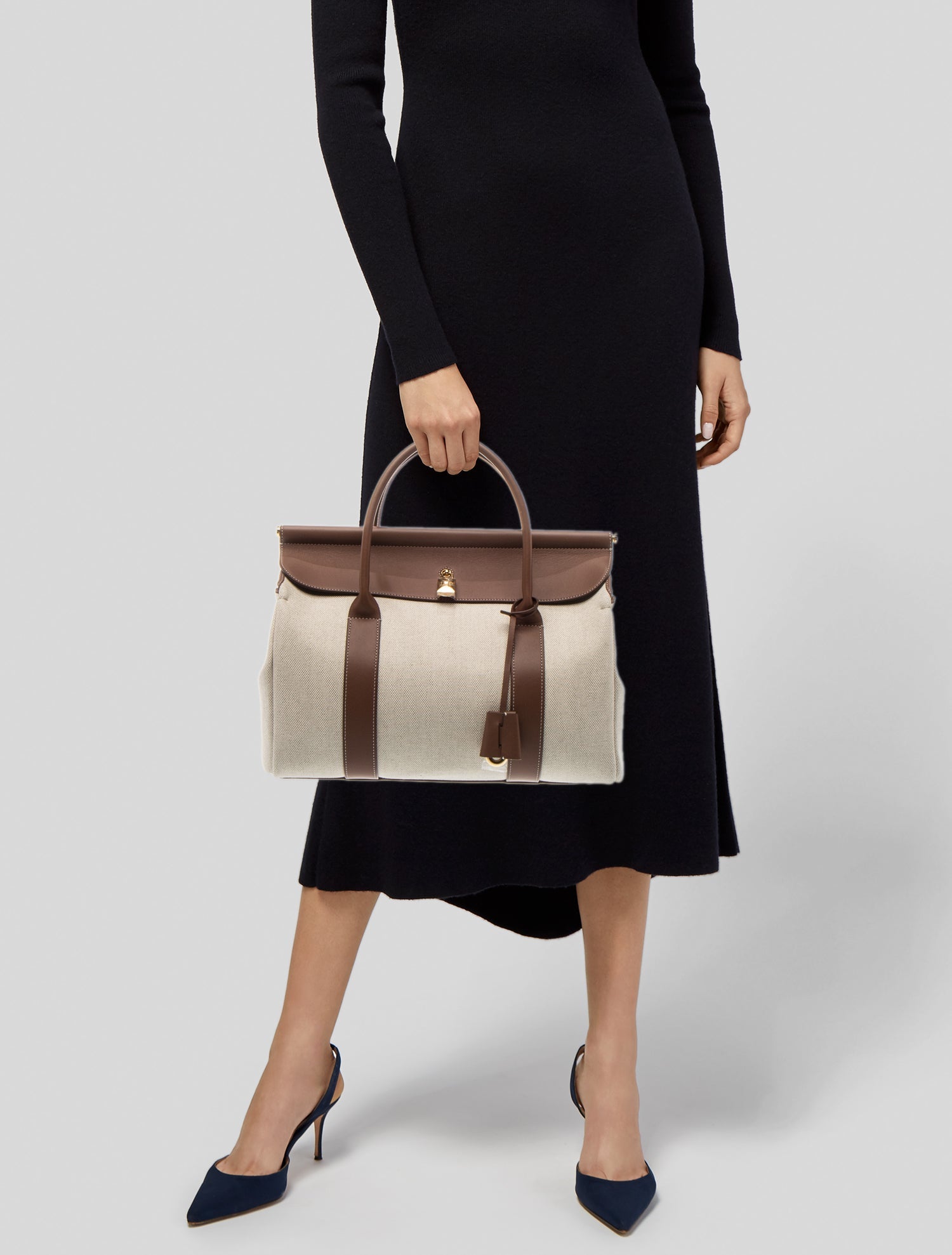 Loro Piana Canvas Loom L 32 w/ Tags - Neutrals Handle Bags