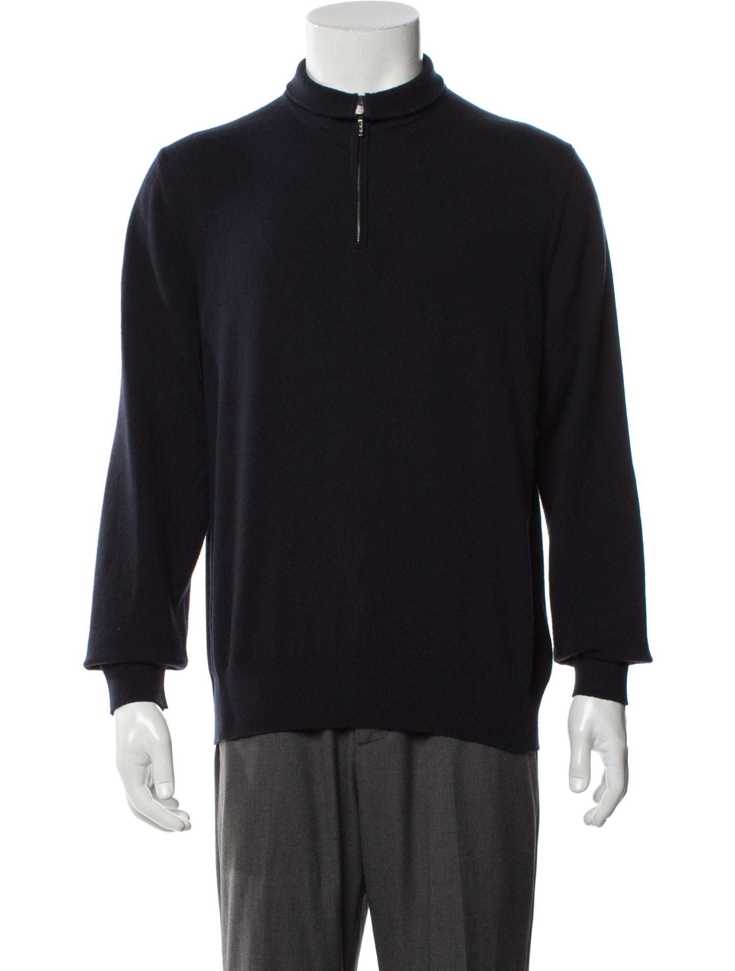 Loro Piana Baby Cashmere Mock Neck Polo Sweater