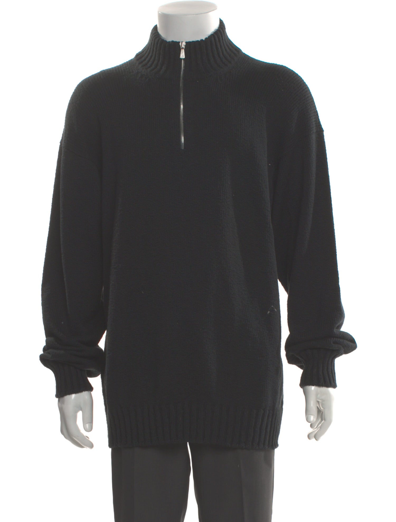 Loro Piana Mock Neck Long Sleeve Polo Sweater