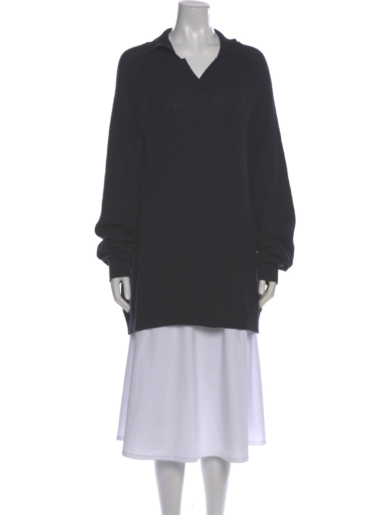 Loro Piana Silk V-Neck Polo Sweater