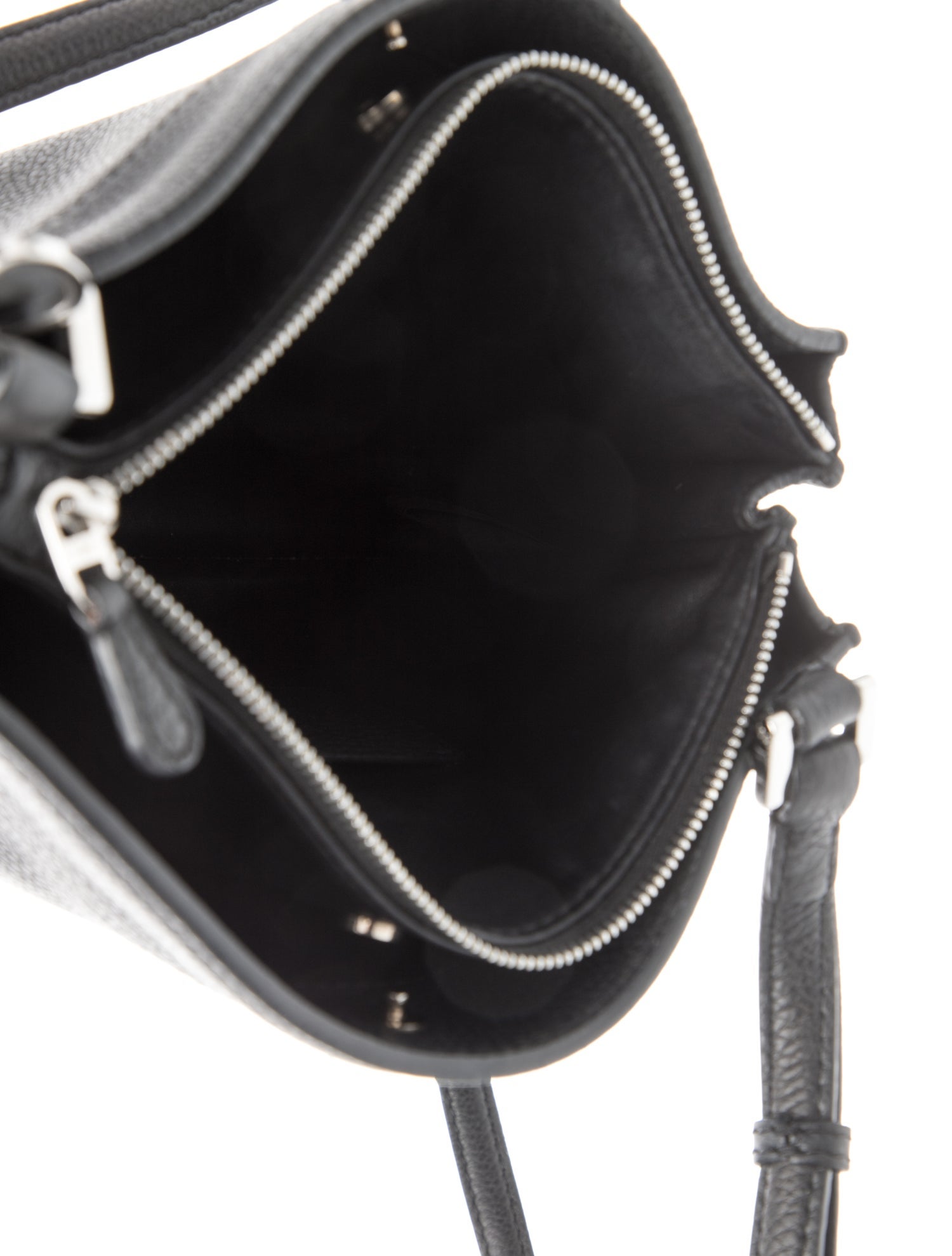 Loro Piana Leather Milky Way Odessa - Black Crossbody Bags