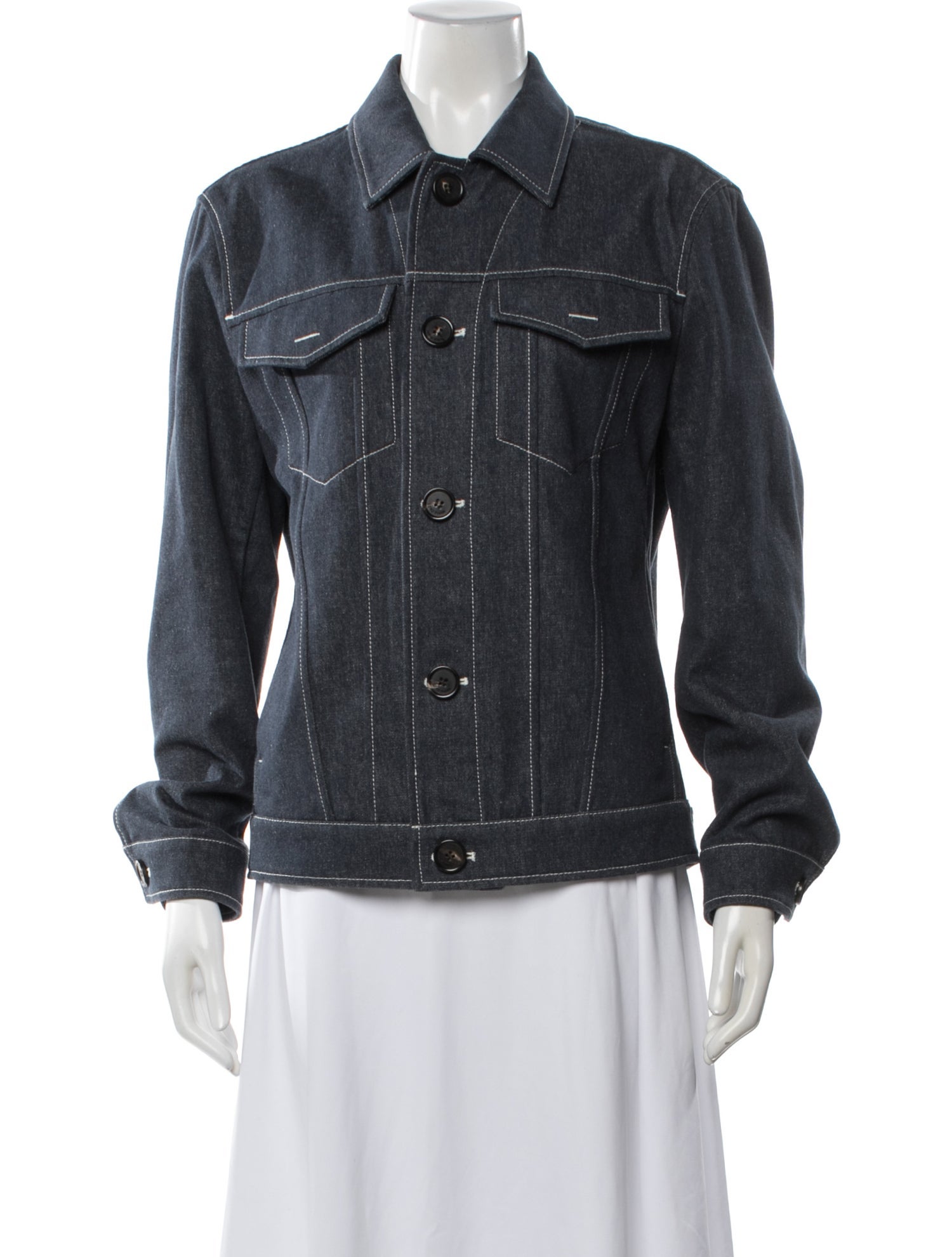 Loro Piana 2024 'Neive' Trucker Jacket - Blue Outerwear, Clothing