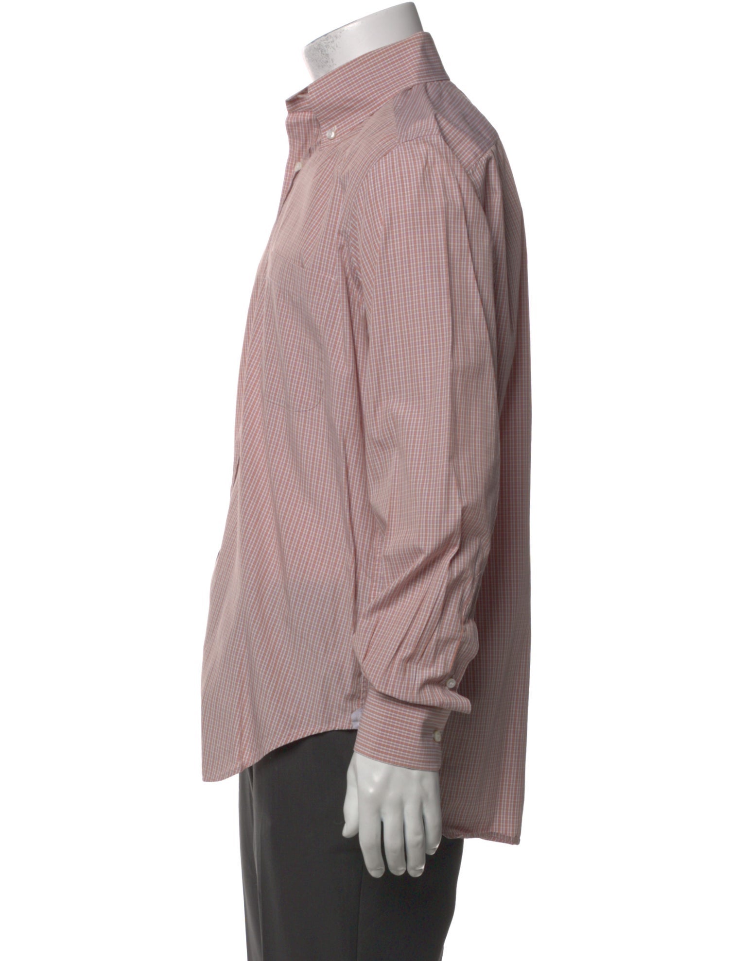 Loro Piana Plaid Print Long Sleeve Dress Shirt