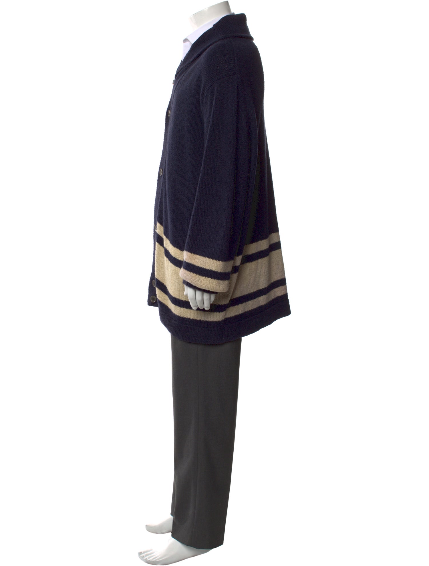 Loro Piana Striped Collar Cardigan