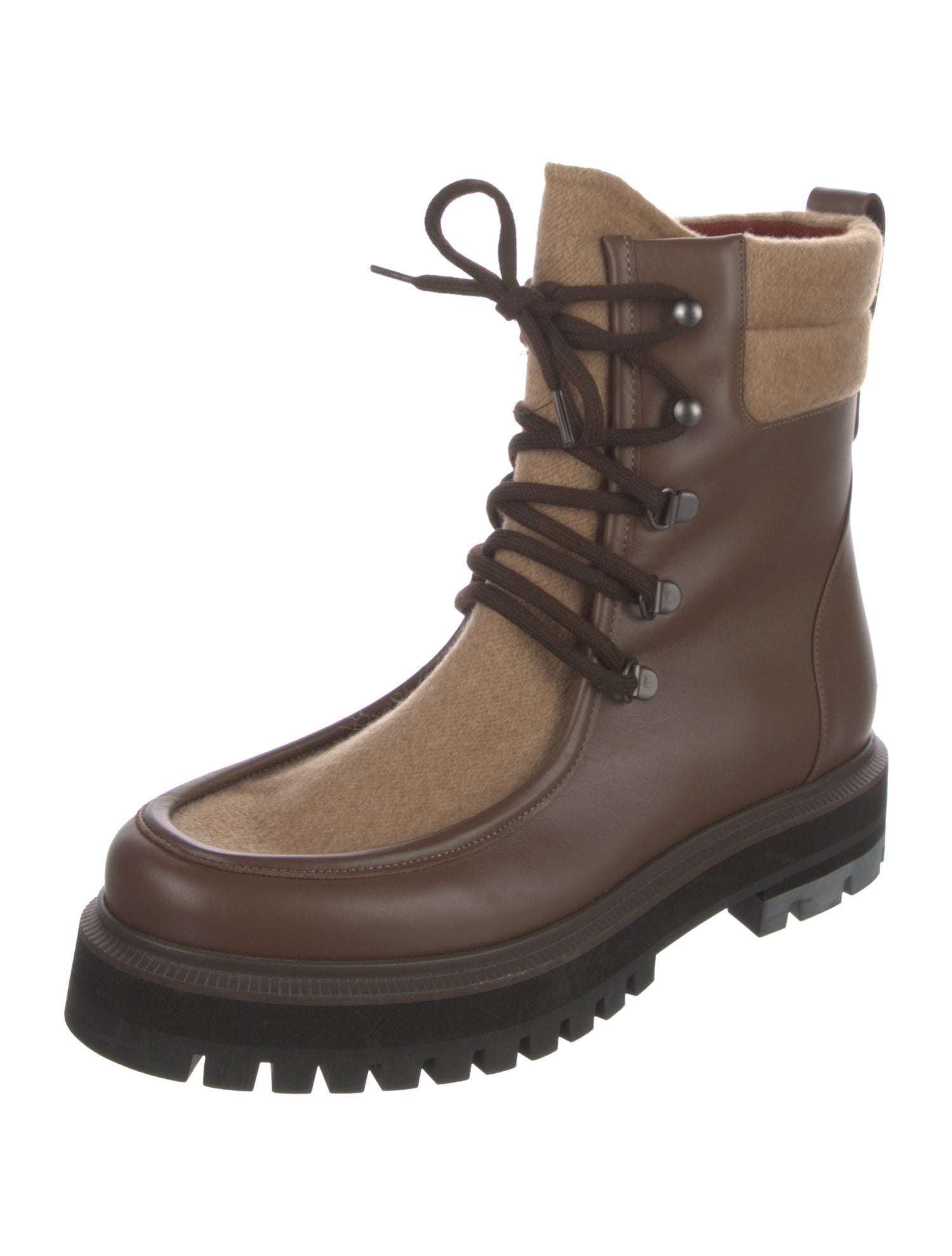 Fendi Zucca FF Logo Leather Moto Boots - Black Boots, Shoes