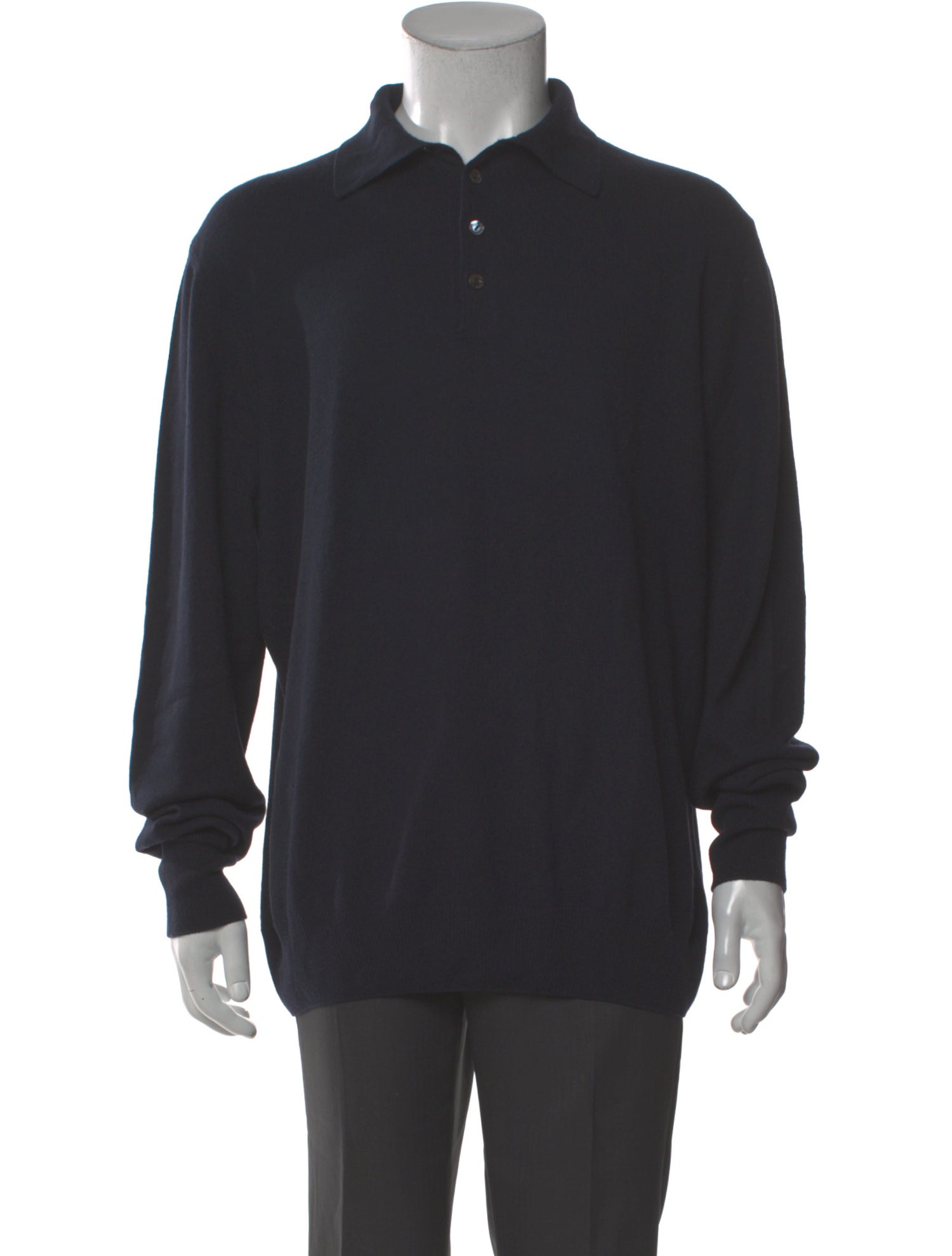 Loro Piana Vicuña Mock Neck Polo Sweater