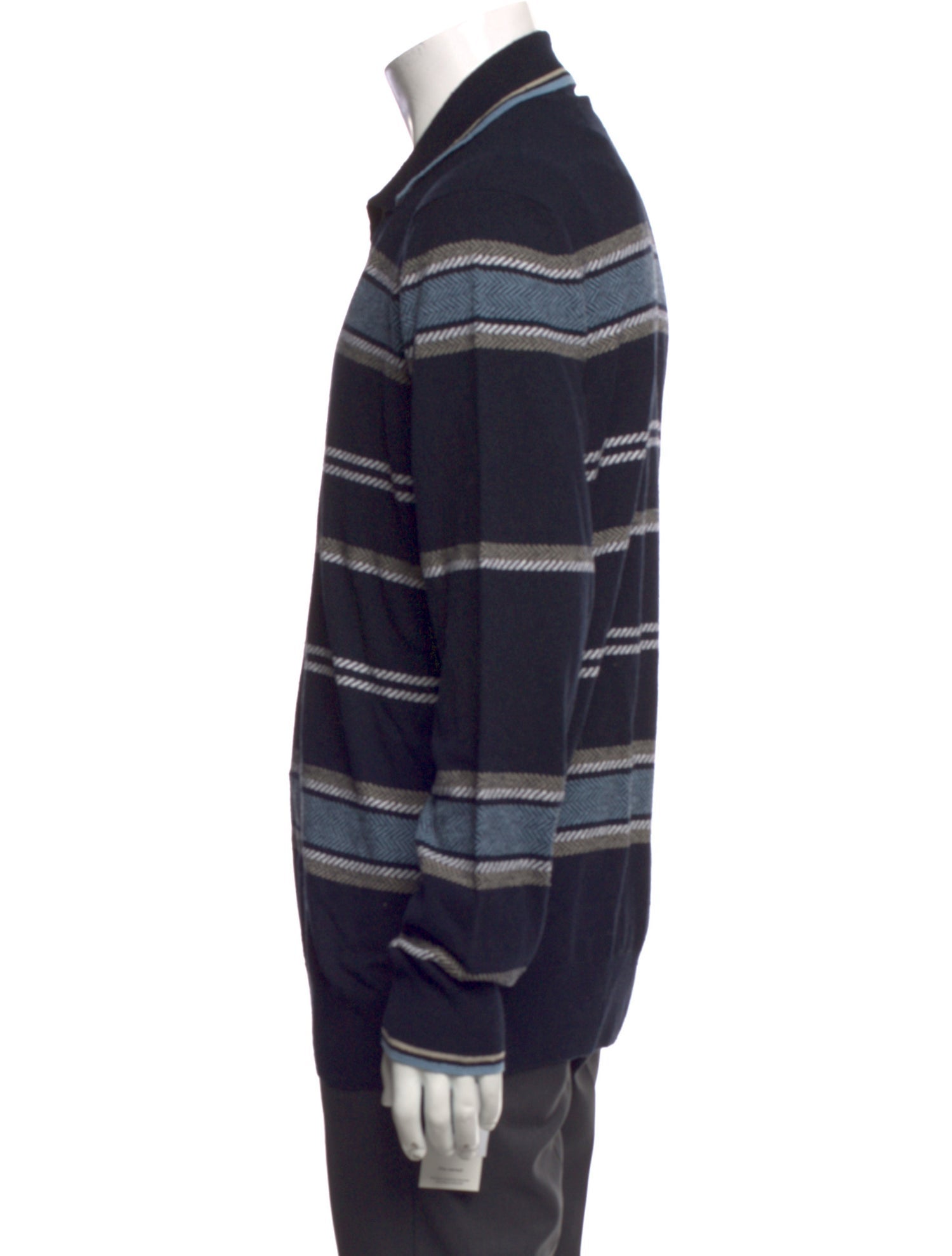 Loro Piana Silk Striped Polo Sweater