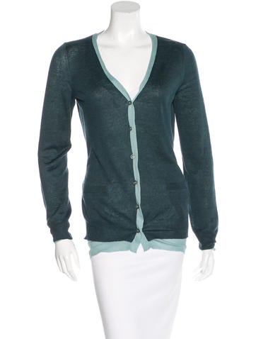 Loro Piana Long Sleeve Rib Knit Cardigan
