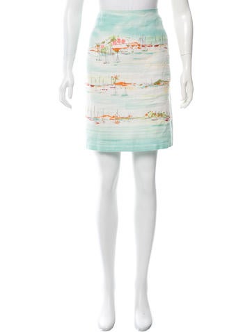 Loro Piana Printed Linen Skirt