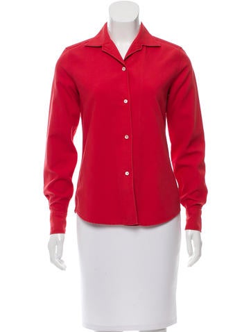 Loro Piana Long Sleeve Button-Up Top