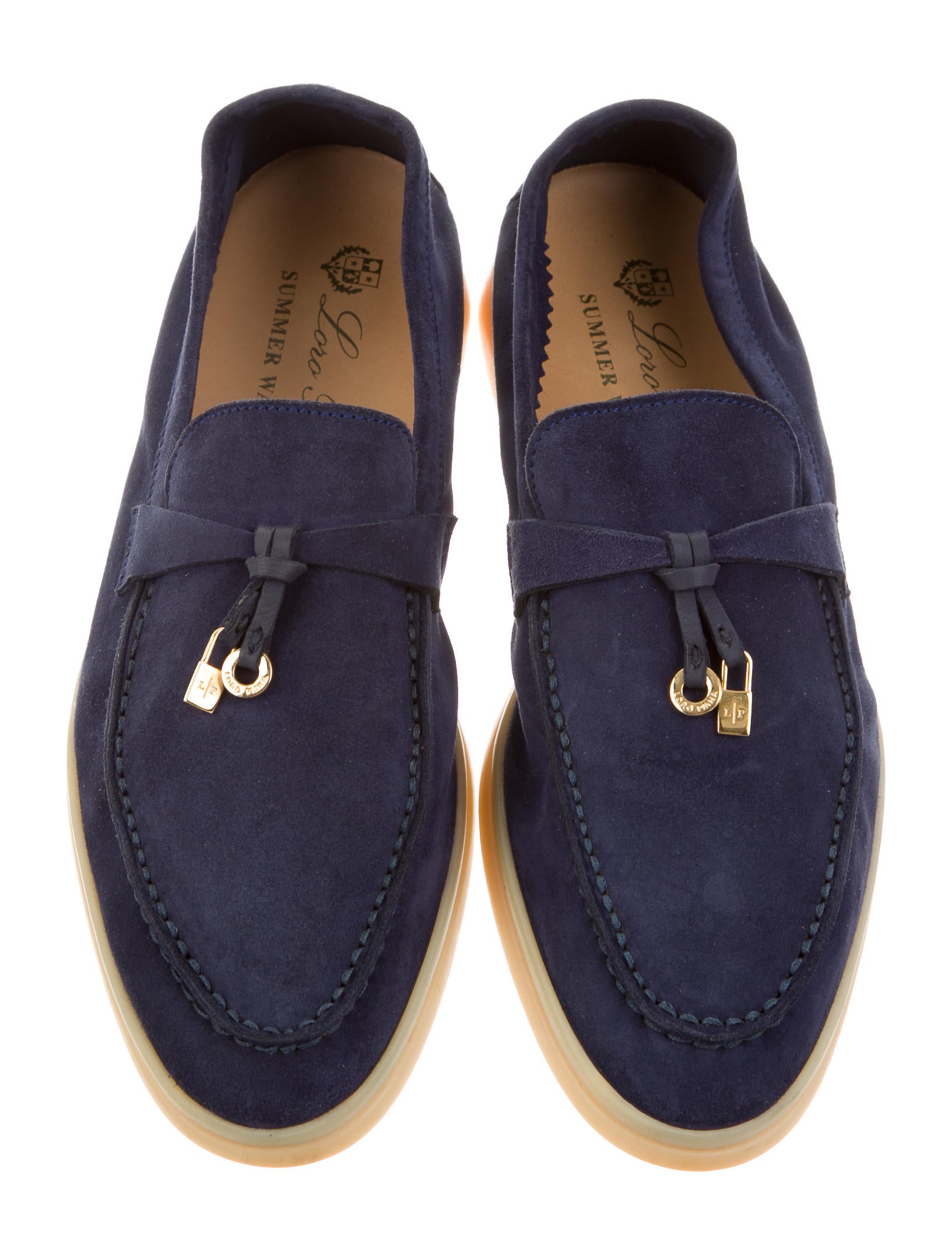 Loro Piana Summer Walk Loafers - Blue Flats, Shoes - LOR35035