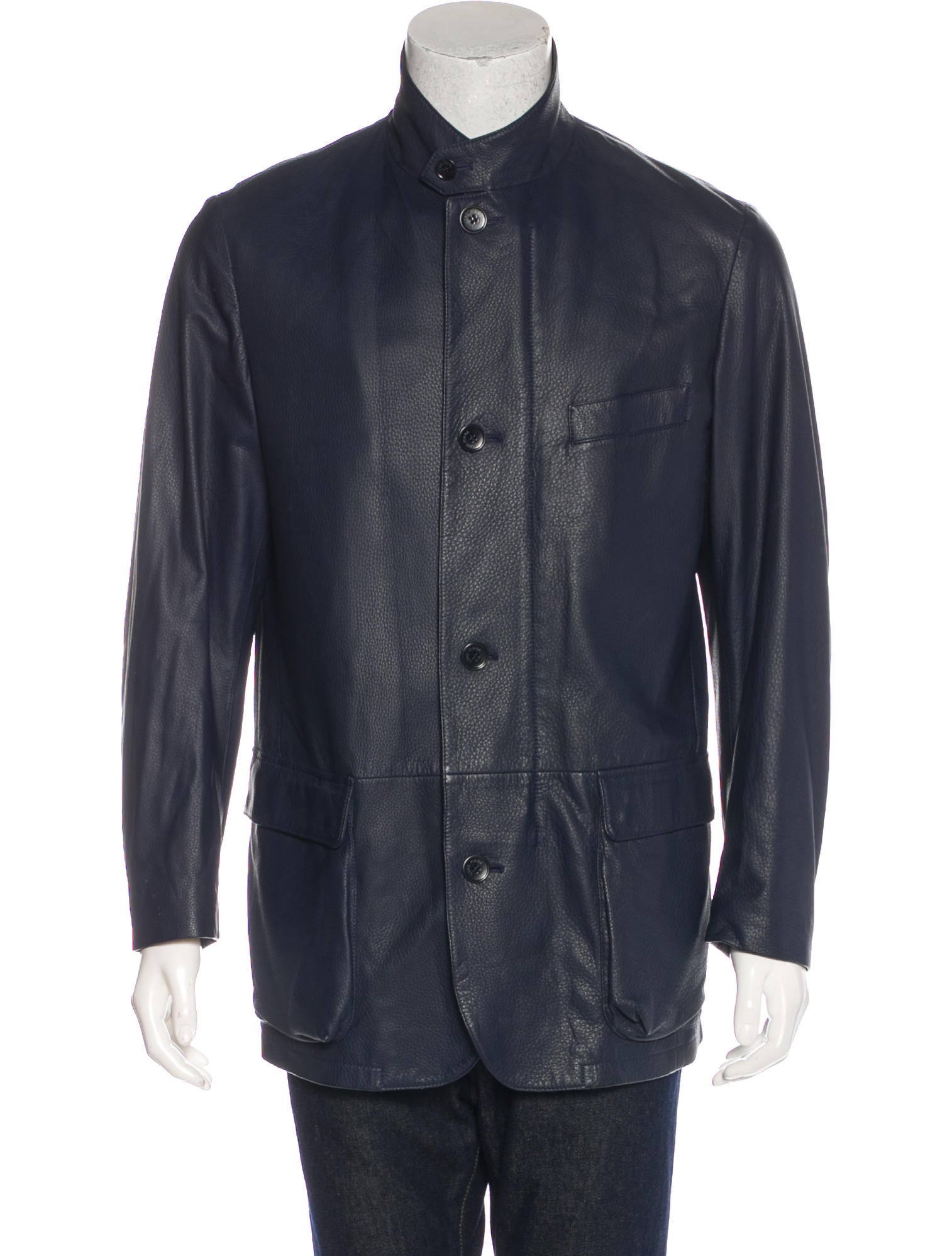 Roadster Leather Jacket | Navy
