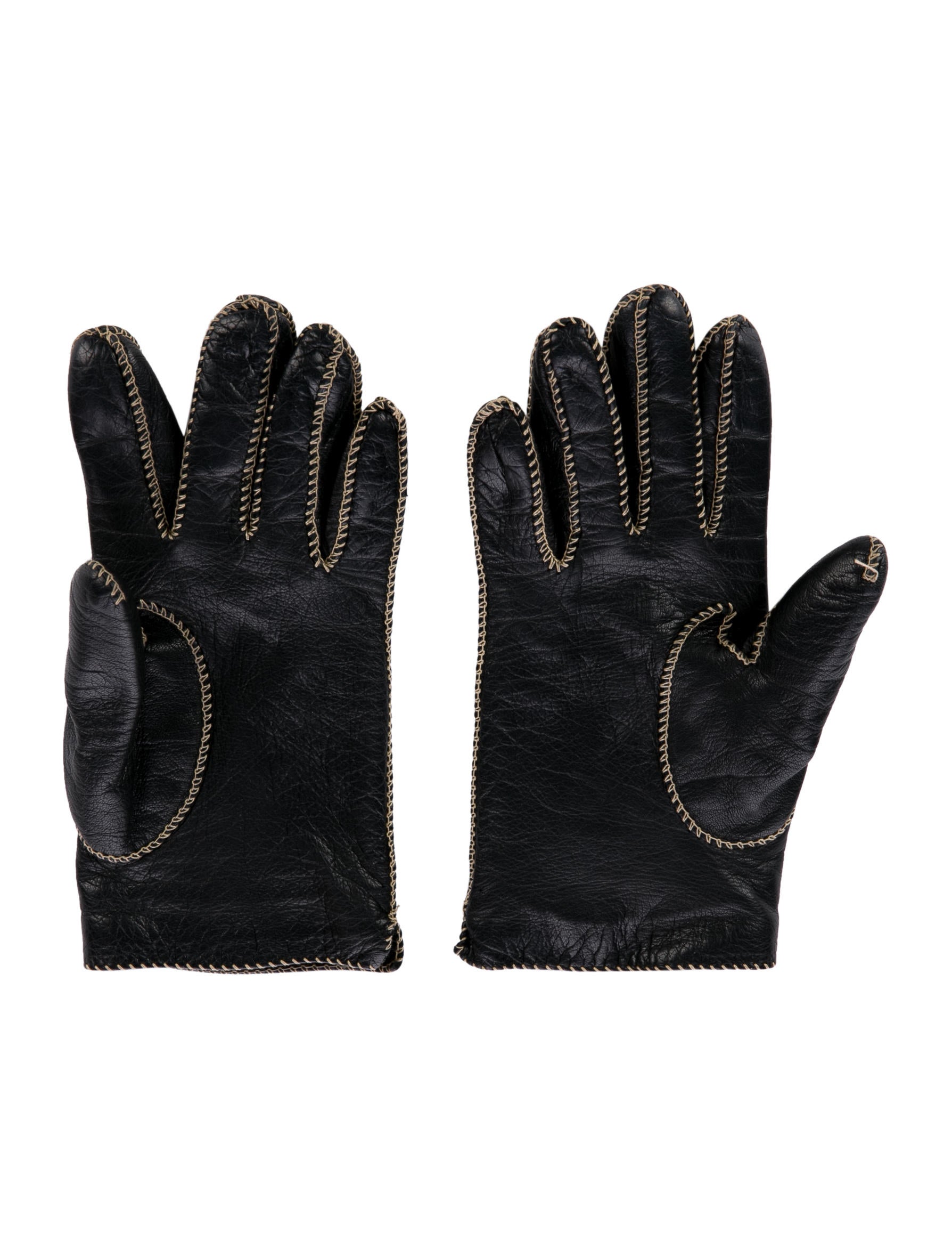 Loro Piana Leather Whip stitch Gloves Accessories LOR38226 The