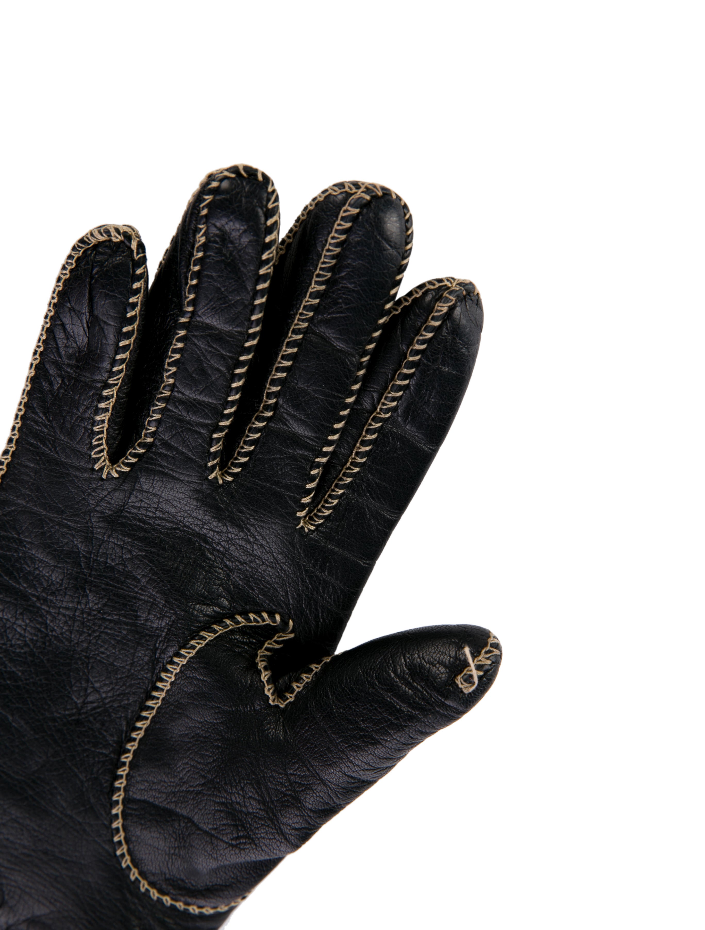 Loro Piana Leather Whip stitch Gloves Accessories LOR38226 The