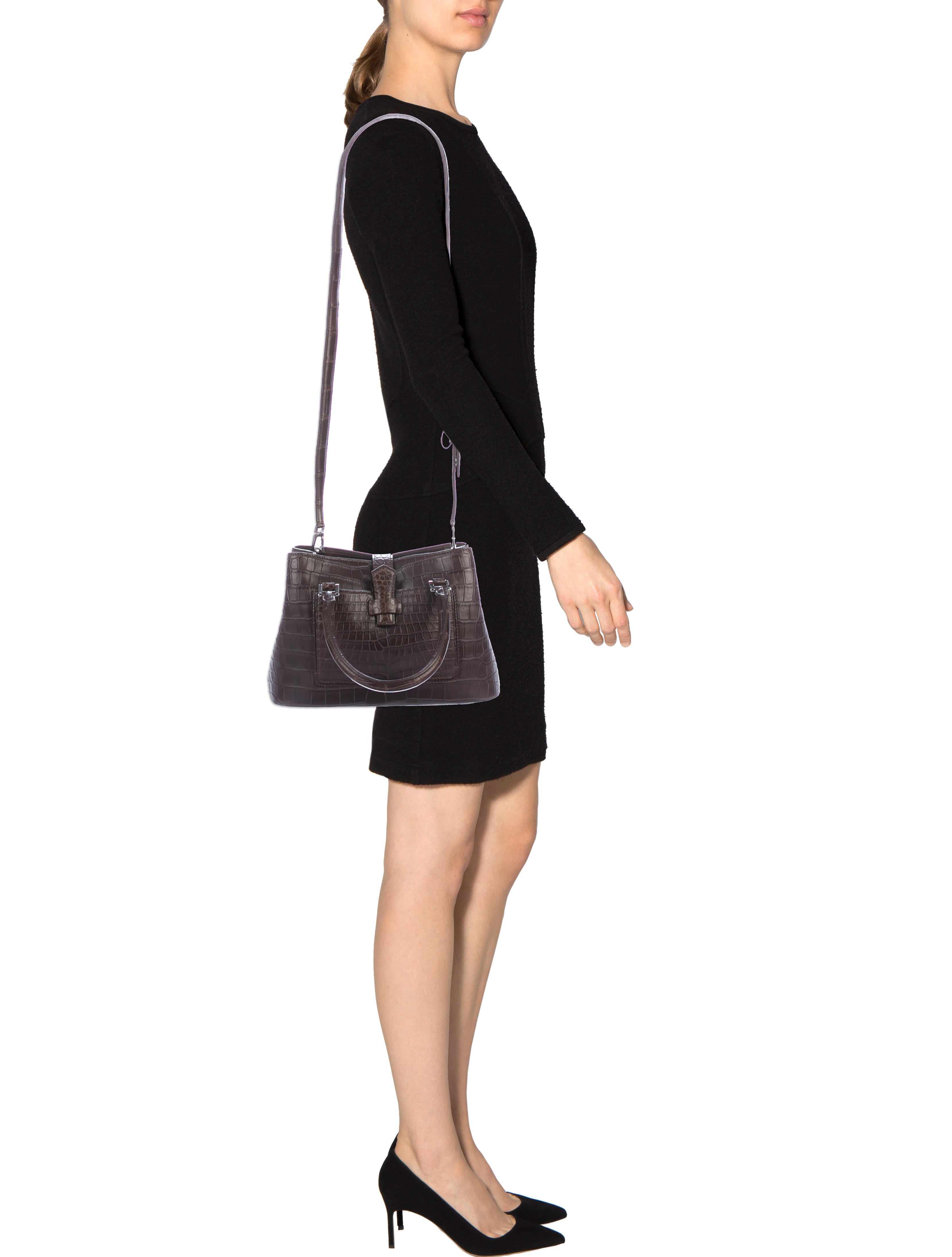 Loro Piana Crocodile Bellevue Bag w/ Tags - Brown Totes, Handbags