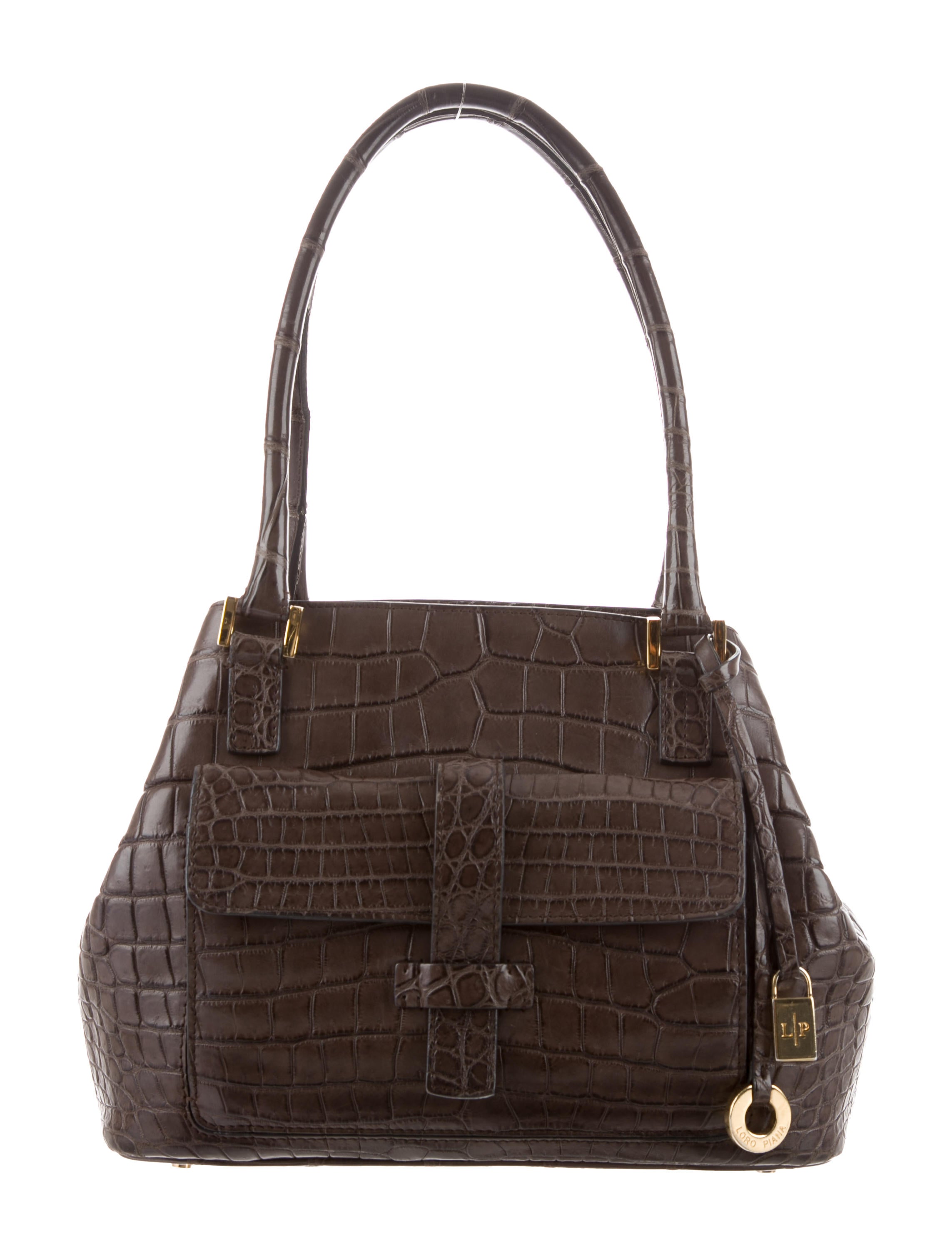 Loro Piana Crocodile Globe Bag - Brown Shoulder Bags, Handbags