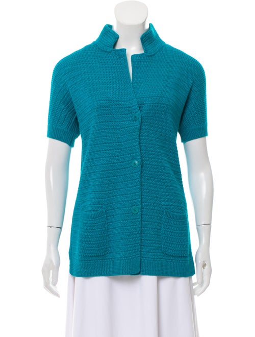 Loro Piana Short Sleeve Lightweight Cardigan Blue