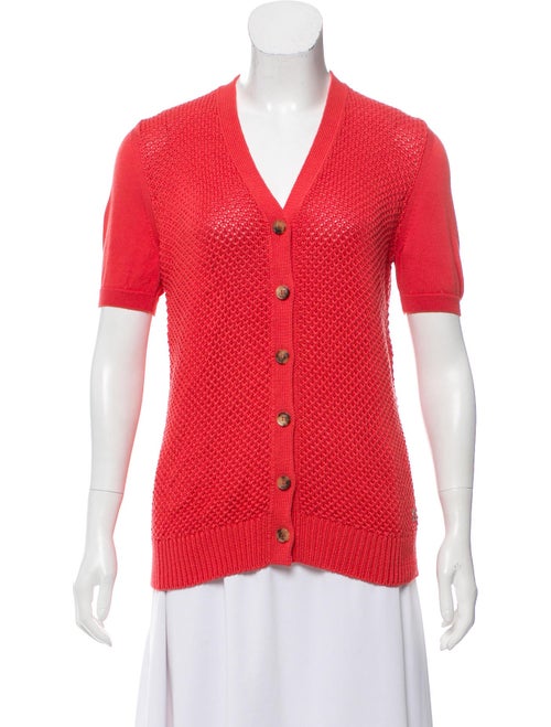 Loro Piana Lightweight Short Sleeve Cardigan Coral