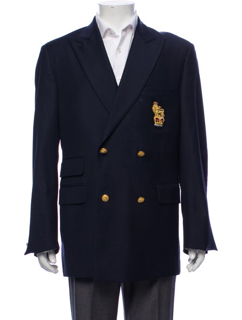 Loro Piana Double-Breasted Peak-Lapel Blazer navy