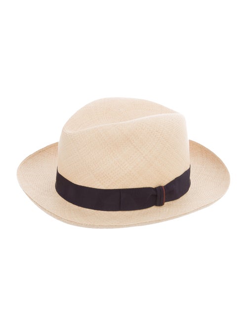 Loro Piana Straw Fedora Hat Tan