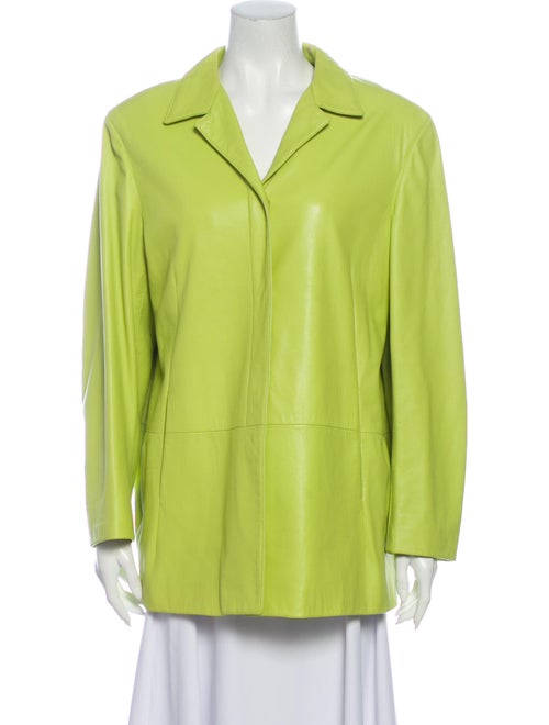 Loro Piana Leather Blazer Green