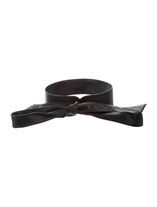 Loro Piana Leather Wide Waist Belt Black
