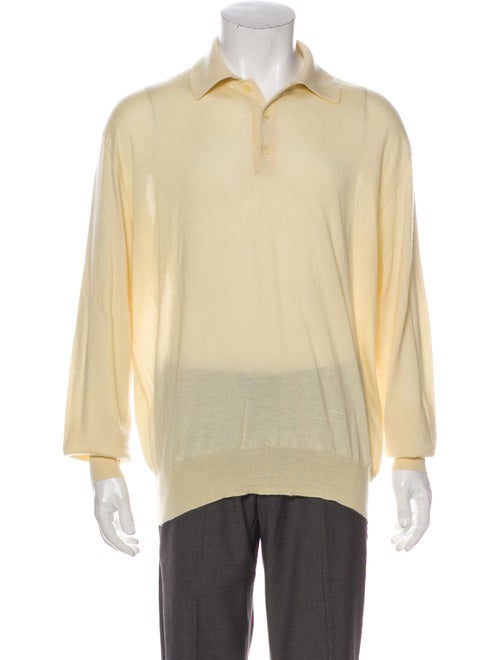 Loro Piana Cashmere Crew Neck Polo Shirt Yellow
