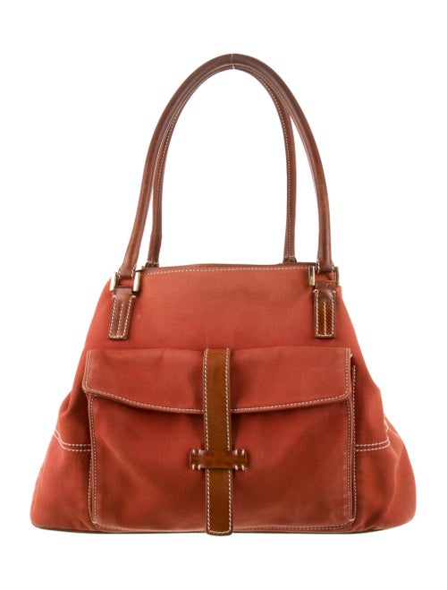 Loro Piana Globe Leather-Trimmed Tote Brown